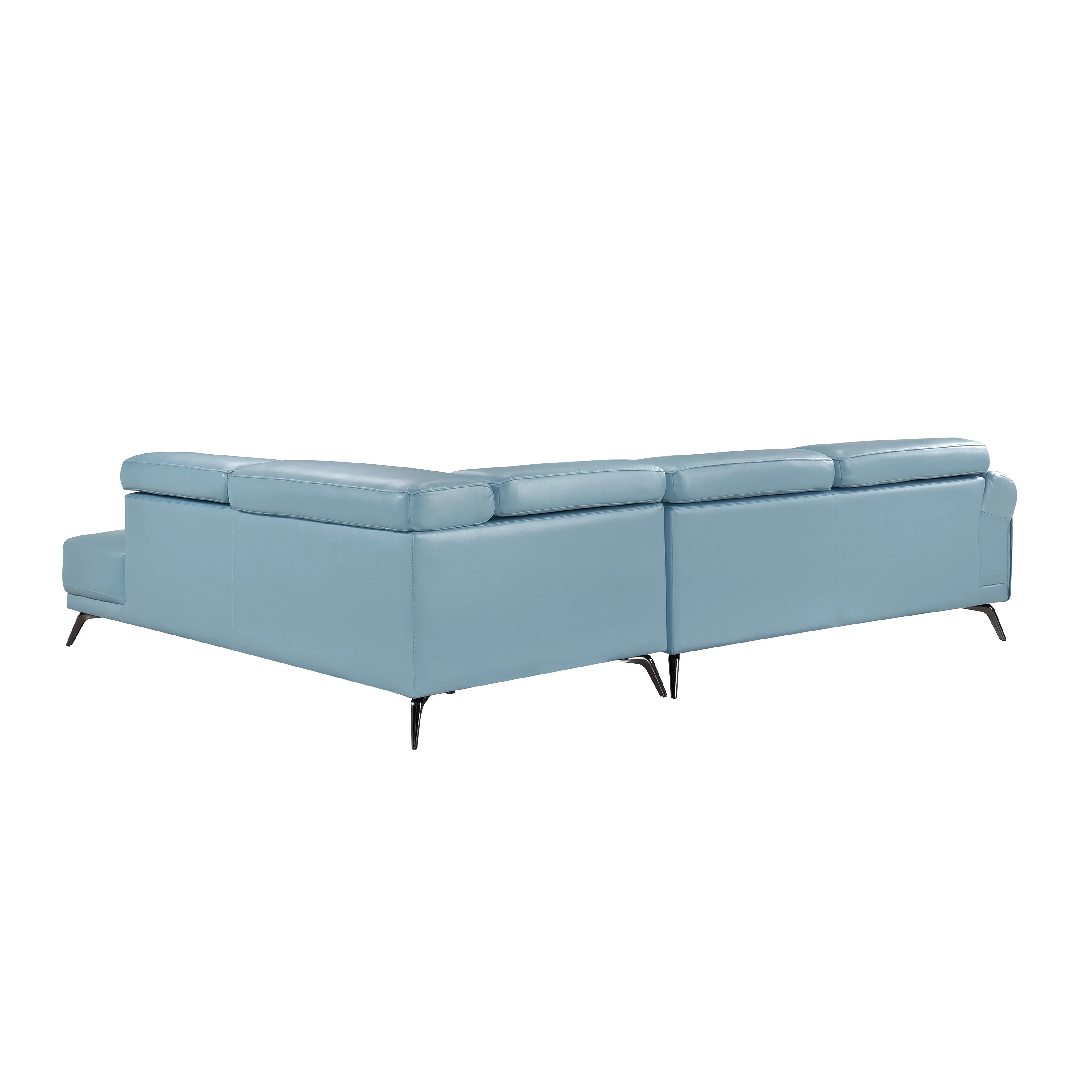 Giselle Blue Leather 2-Piece Sectional with Right Chaise - Image 18