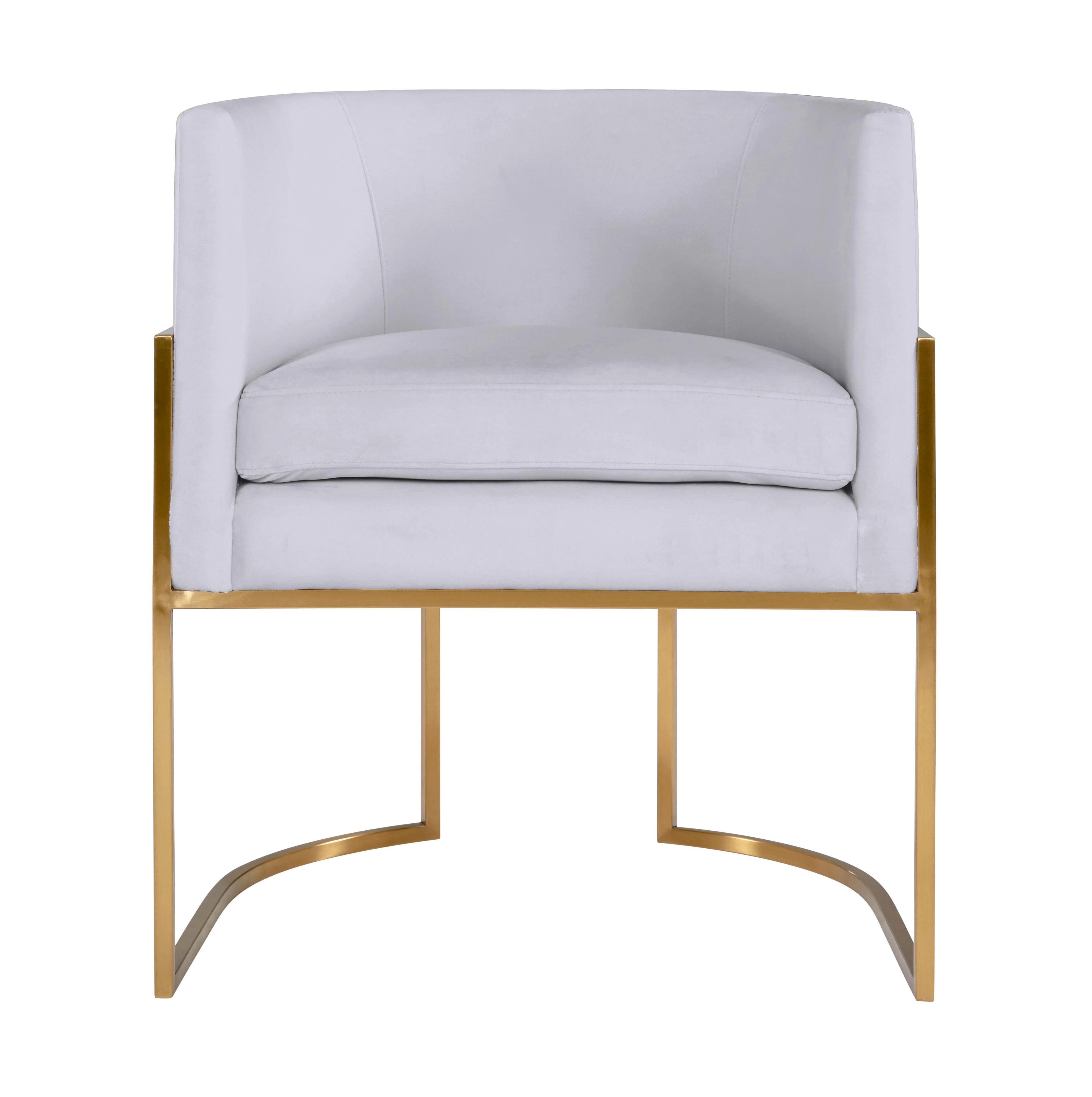 Giselle Velvet Dining Chair with Gold Base by Inspire Me! Home Decor - Image 3