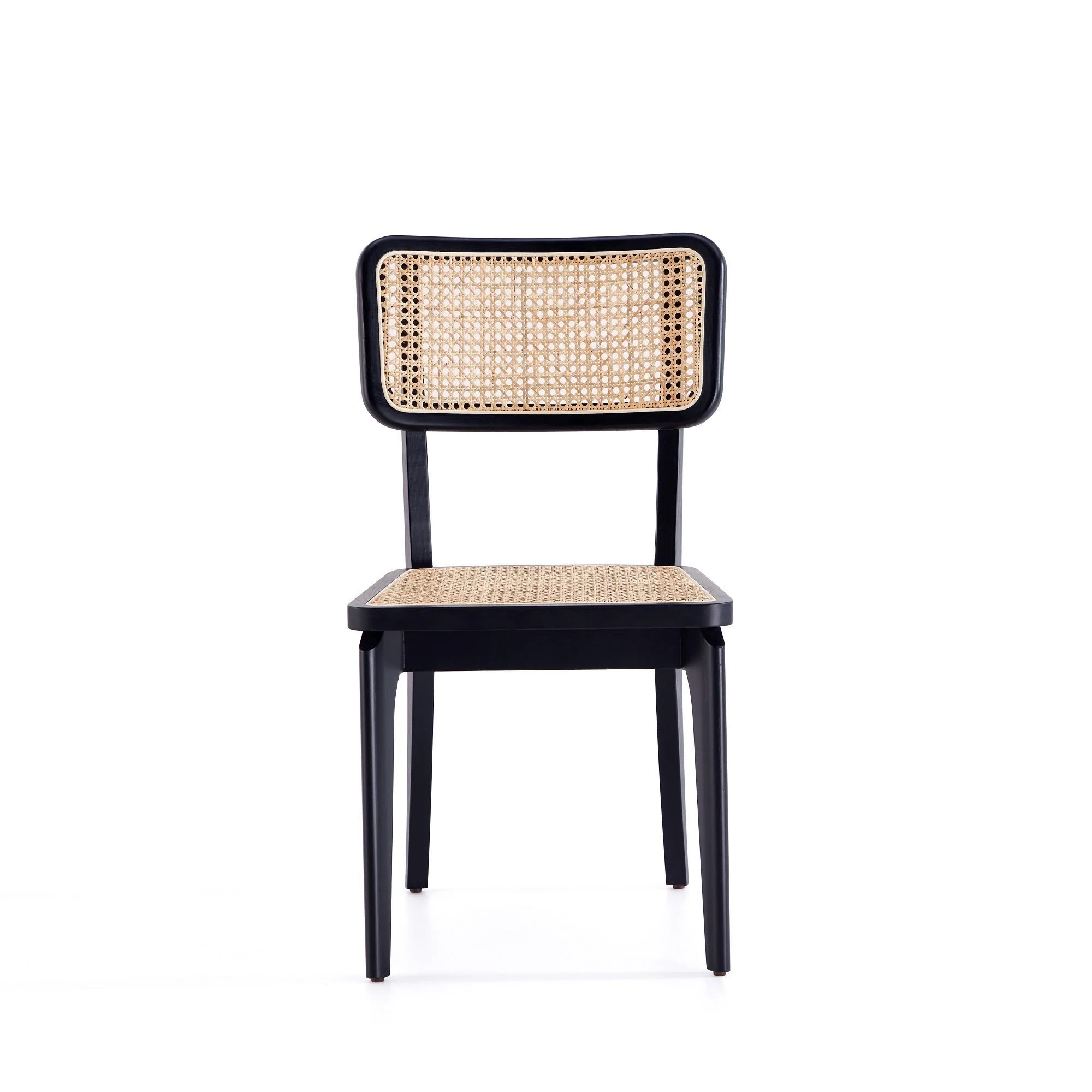 Giverny Dining Chair in Black and Natural Cane (set of 4) - Image 4