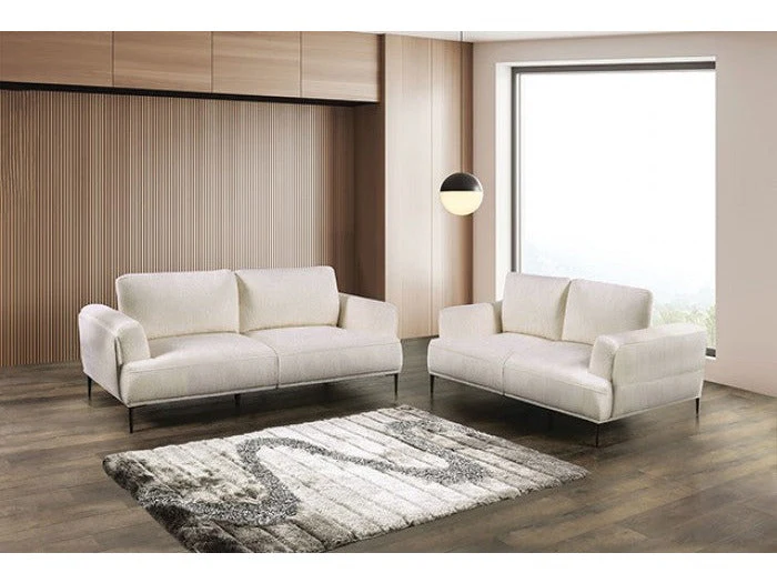 Gladbach Linen White Upholstery Living Room Set