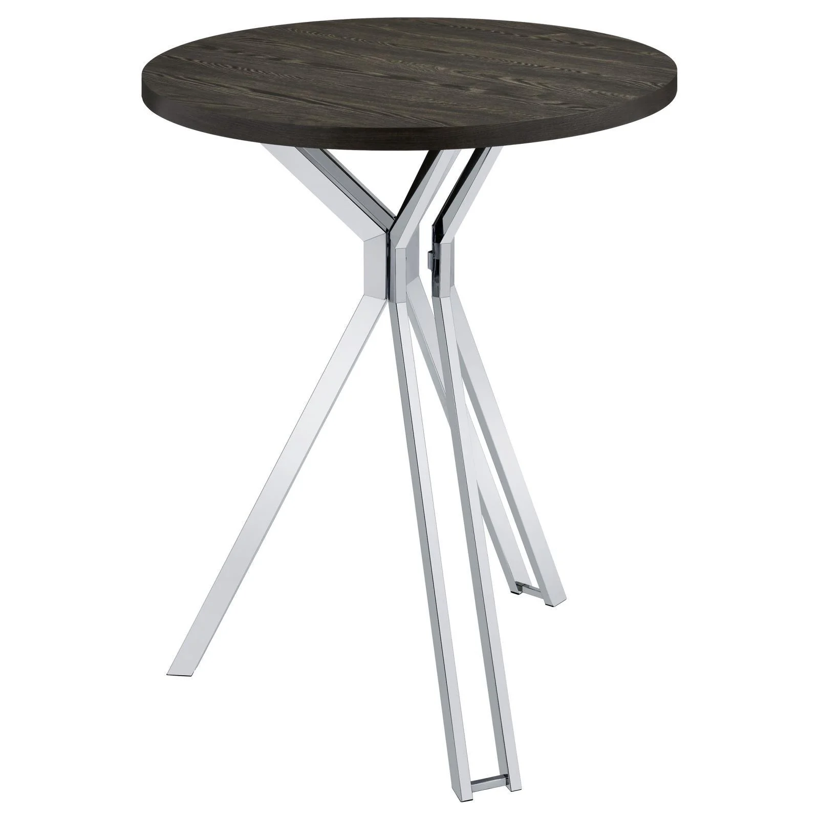 Glenbrook Satin Nickel Round Glass Top Bar Table - Image 5