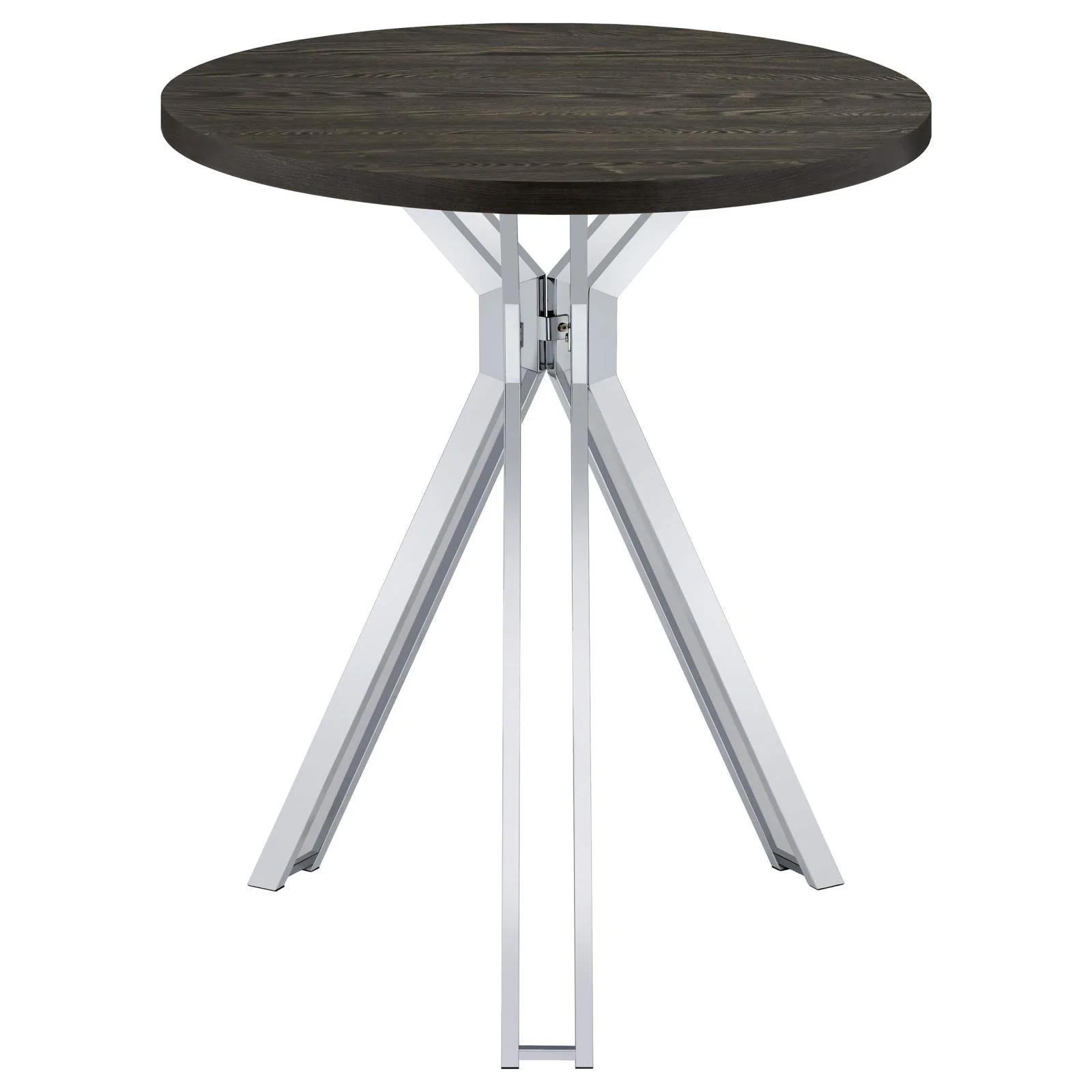 Glenbrook Satin Nickel Round Glass Top Bar Table - Image 6