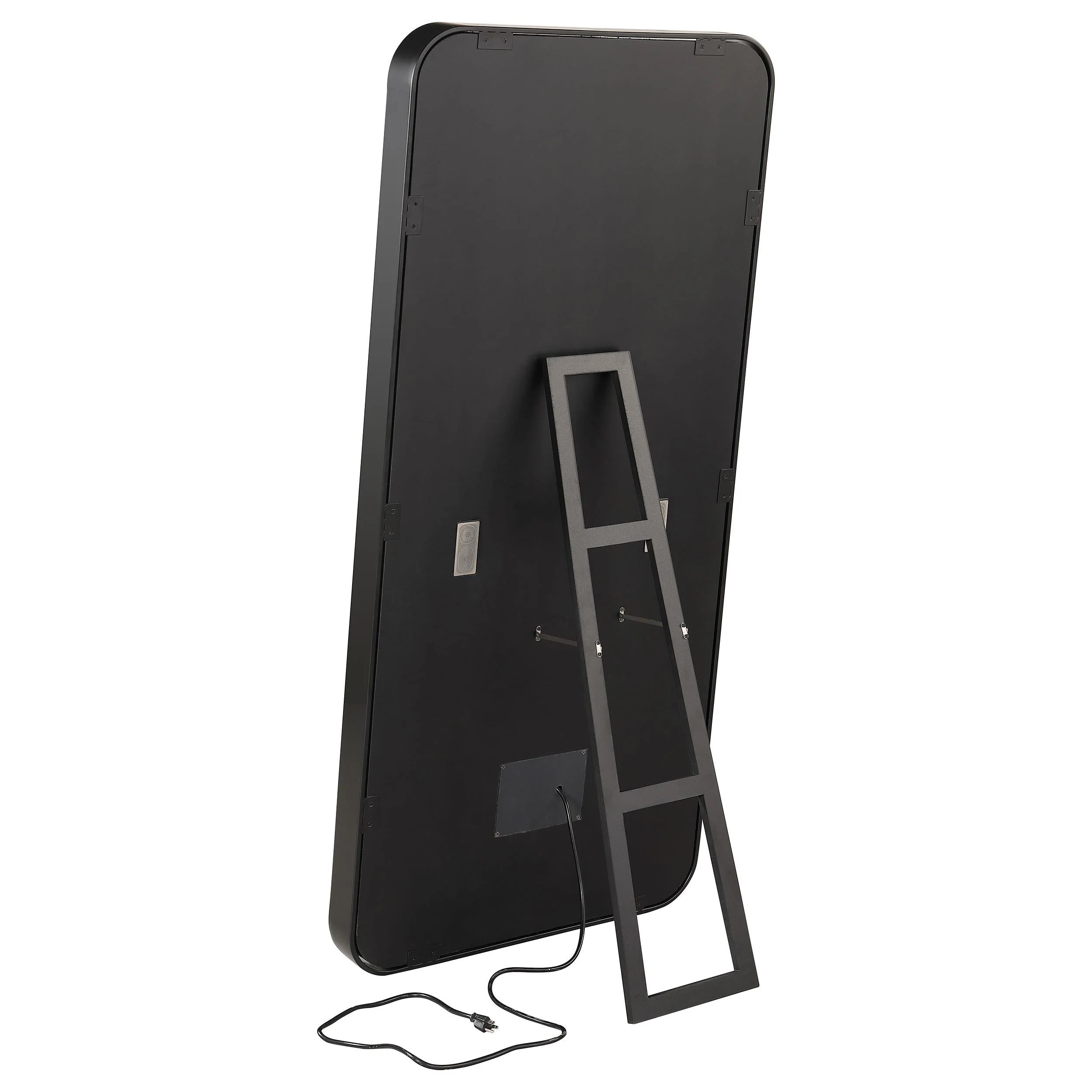 Glendora Black LED Standing Mirror with Bluetooth Speaker - Image 8