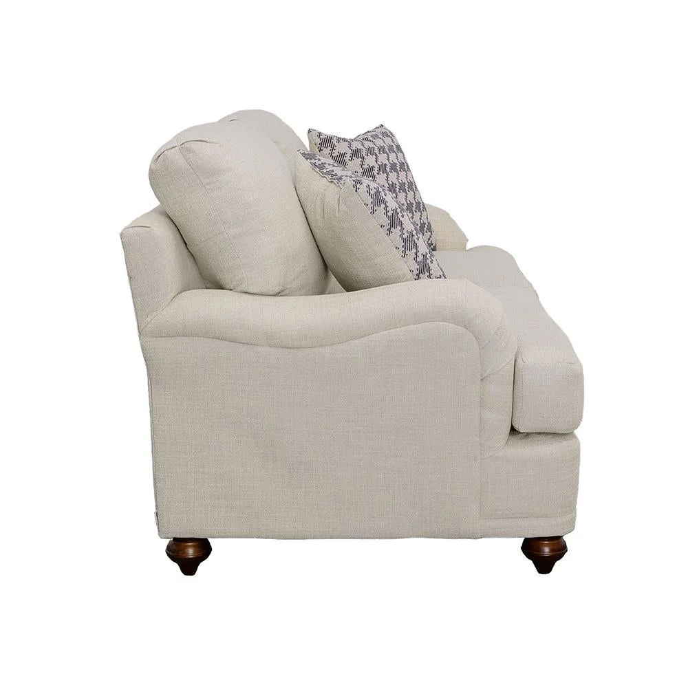 Glenn Light Gray and Blue Recessed Arms Living Room Set - Image 11