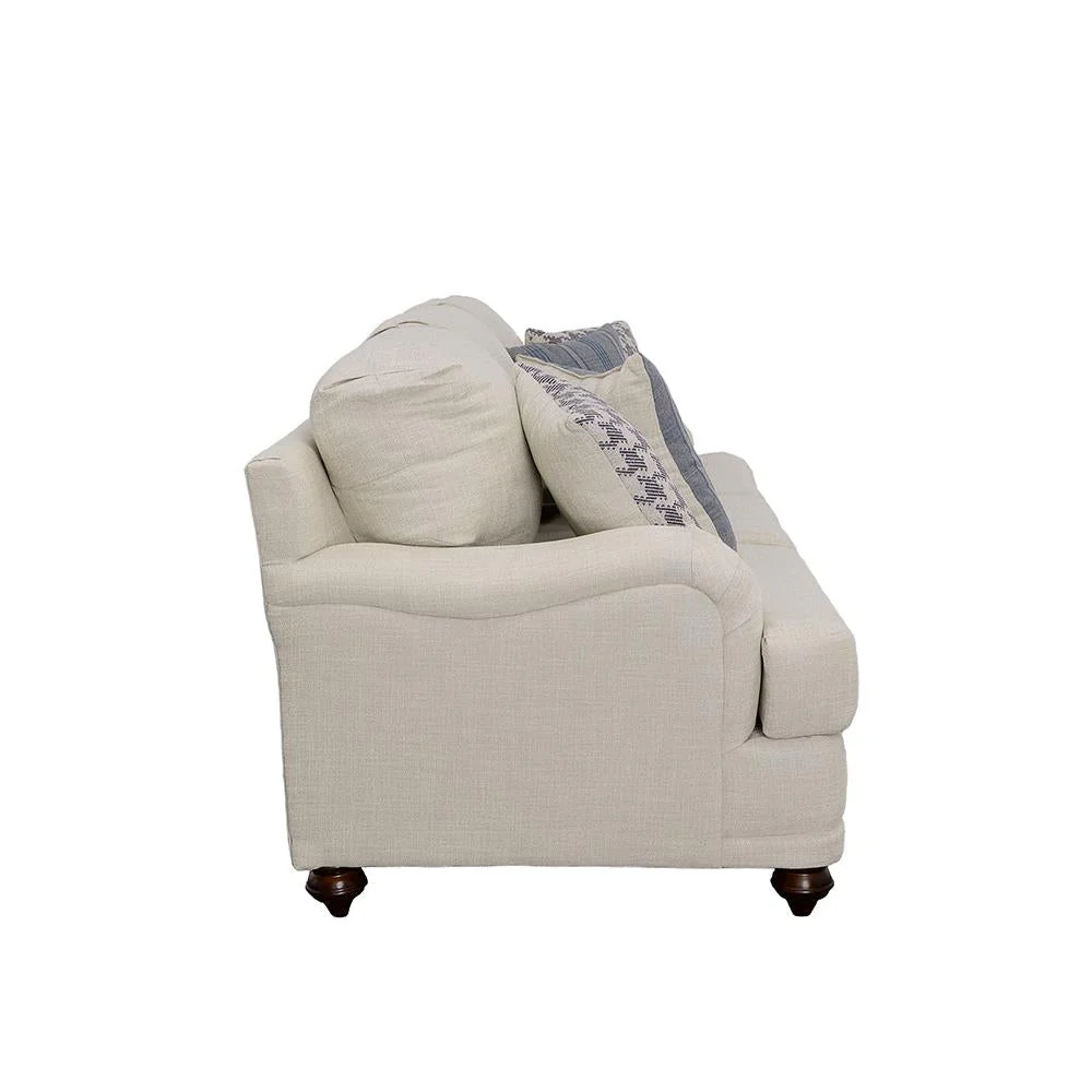 Glenn Light Gray and Blue Recessed Arms Living Room Set - Image 6