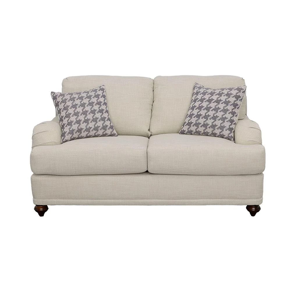 Glenn Light Gray and Blue Recessed Arms Living Room Set - Image 9