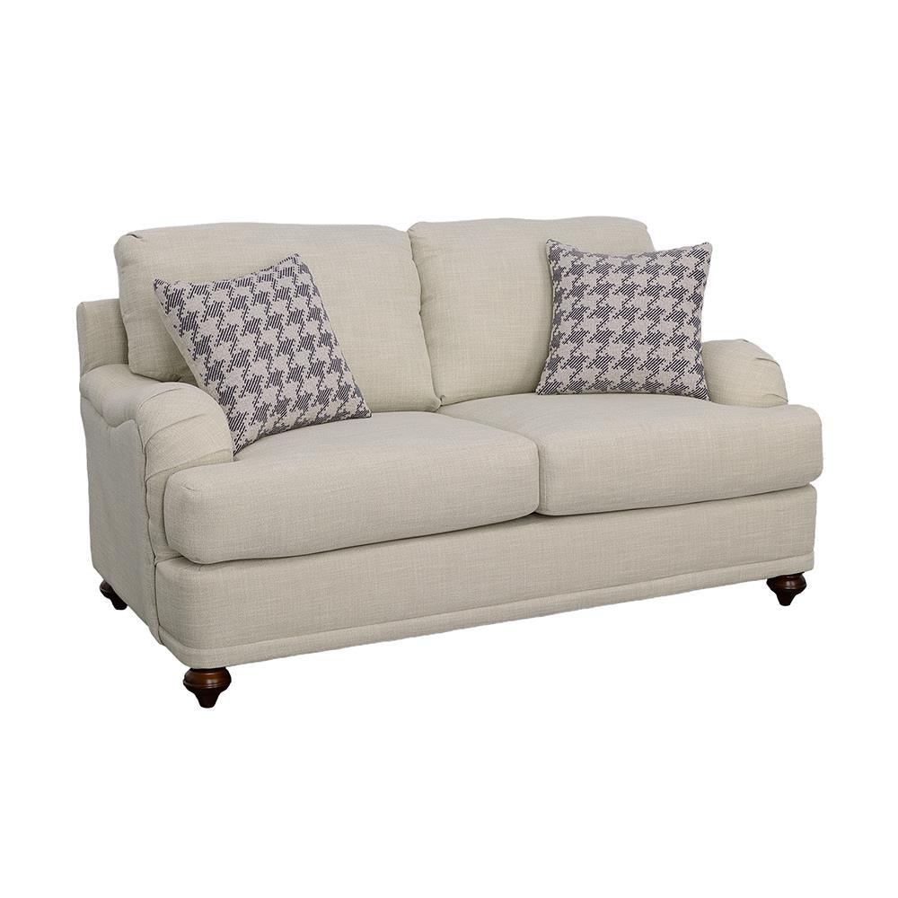 Glenn Light Gray Recessed Arms Loveseat - Image 2