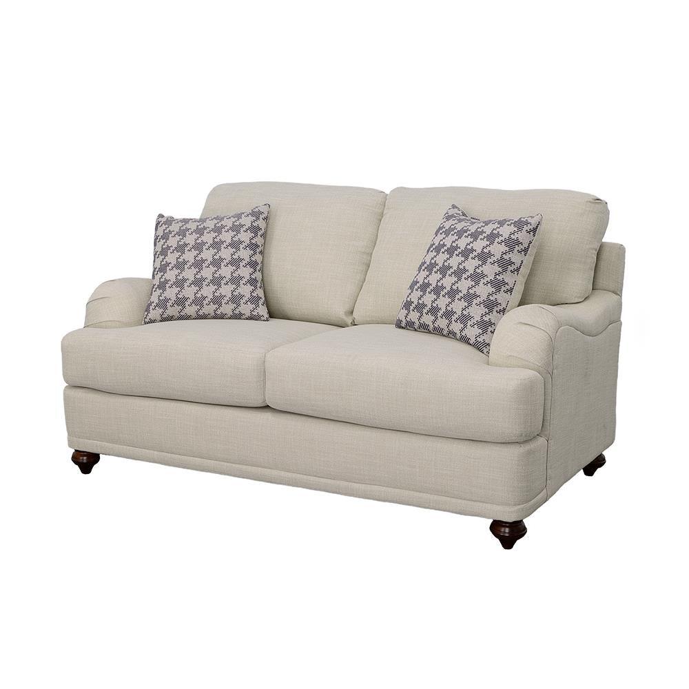 Glenn Light Gray Recessed Arms Loveseat - Image 4