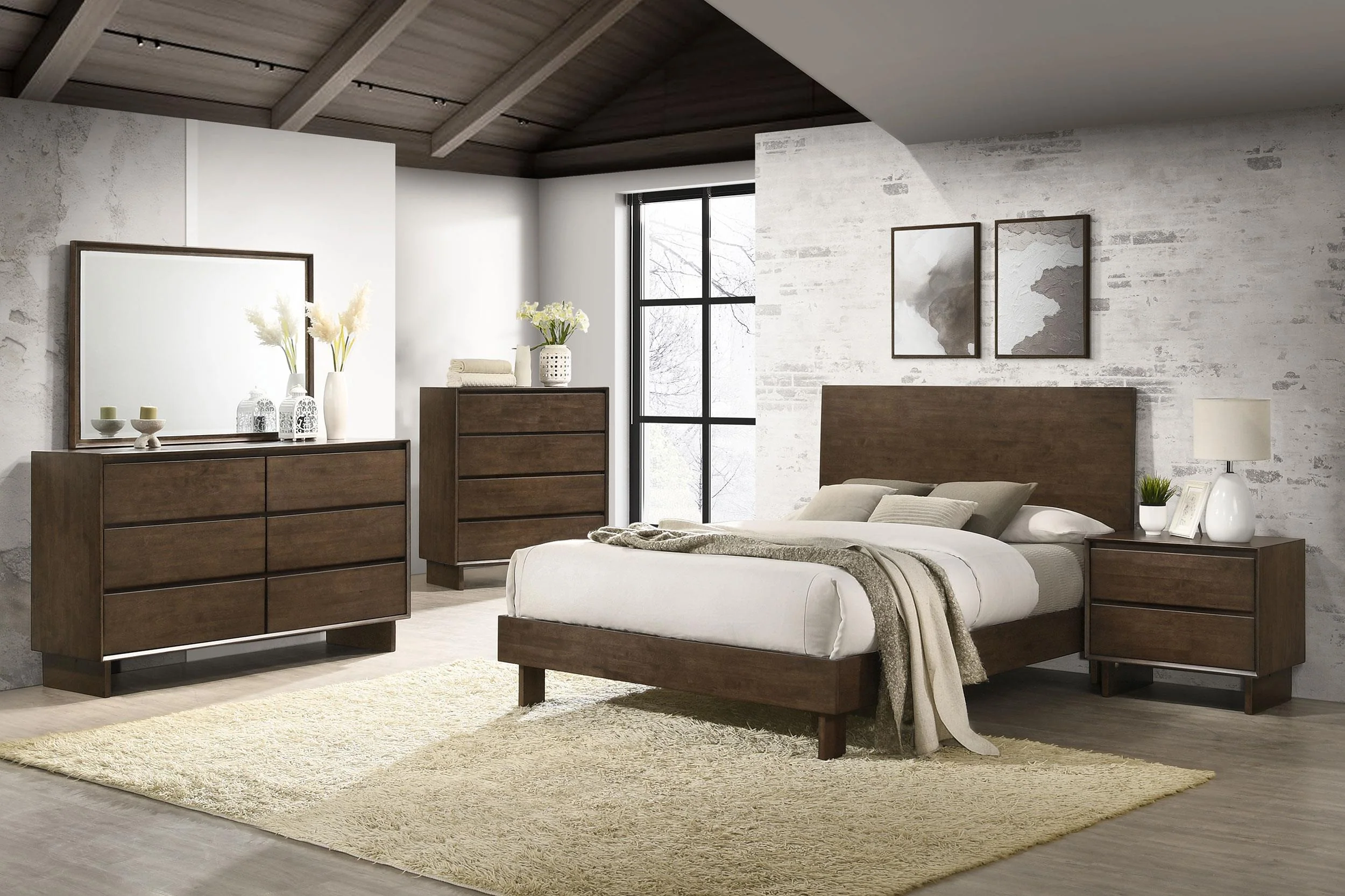 Glenwood 4-drawer Chest of Drawers Warm Brown - Image 11
