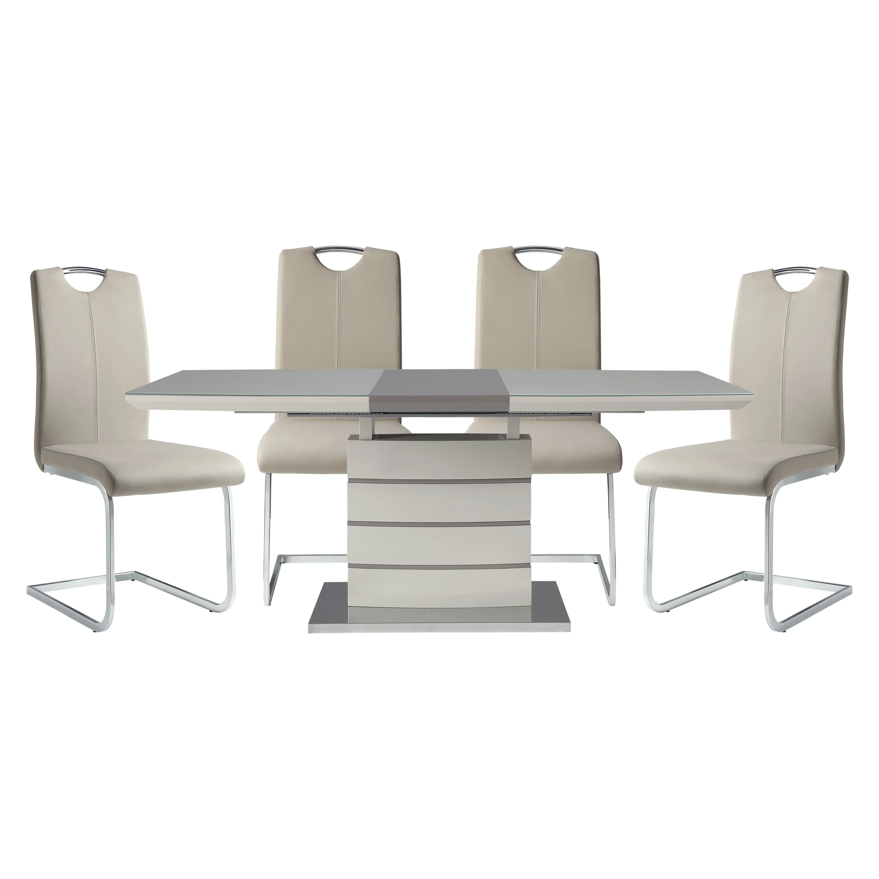 Glissand Chrome Metal/Gray Dining Set - Image 2