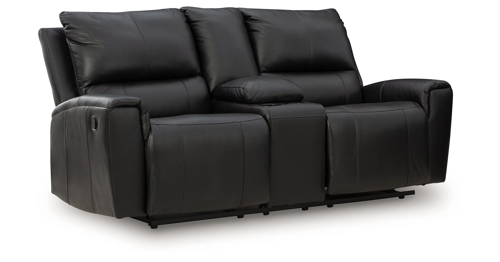 Glossmore Black Reclining Loveseat with Console - Image 9