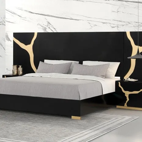 Goldsberg Black/Gold 5-Piece Queen Bedroom Set - Image 2