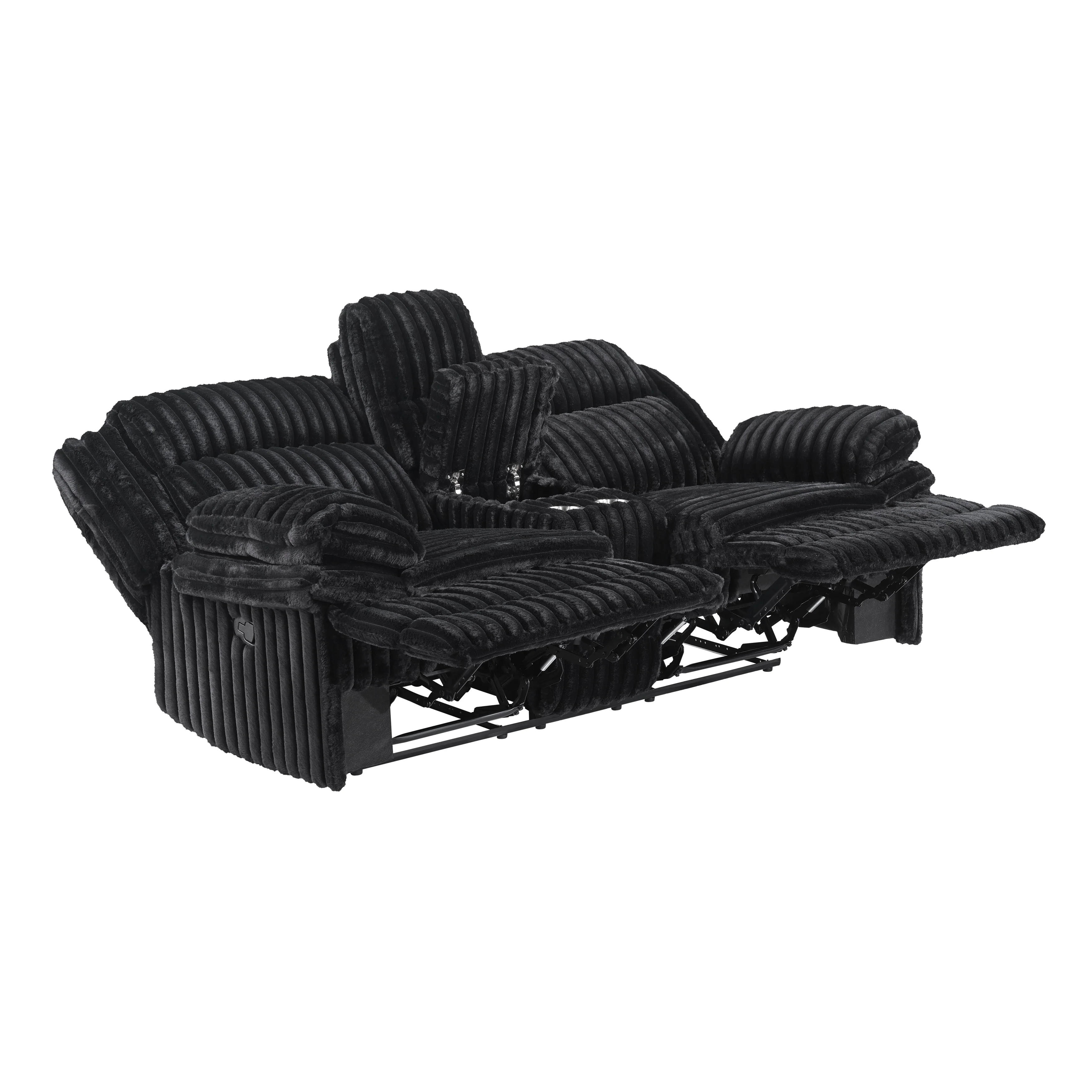 Goodland Black Double Reclining Love Seat with Center Console - Image 4