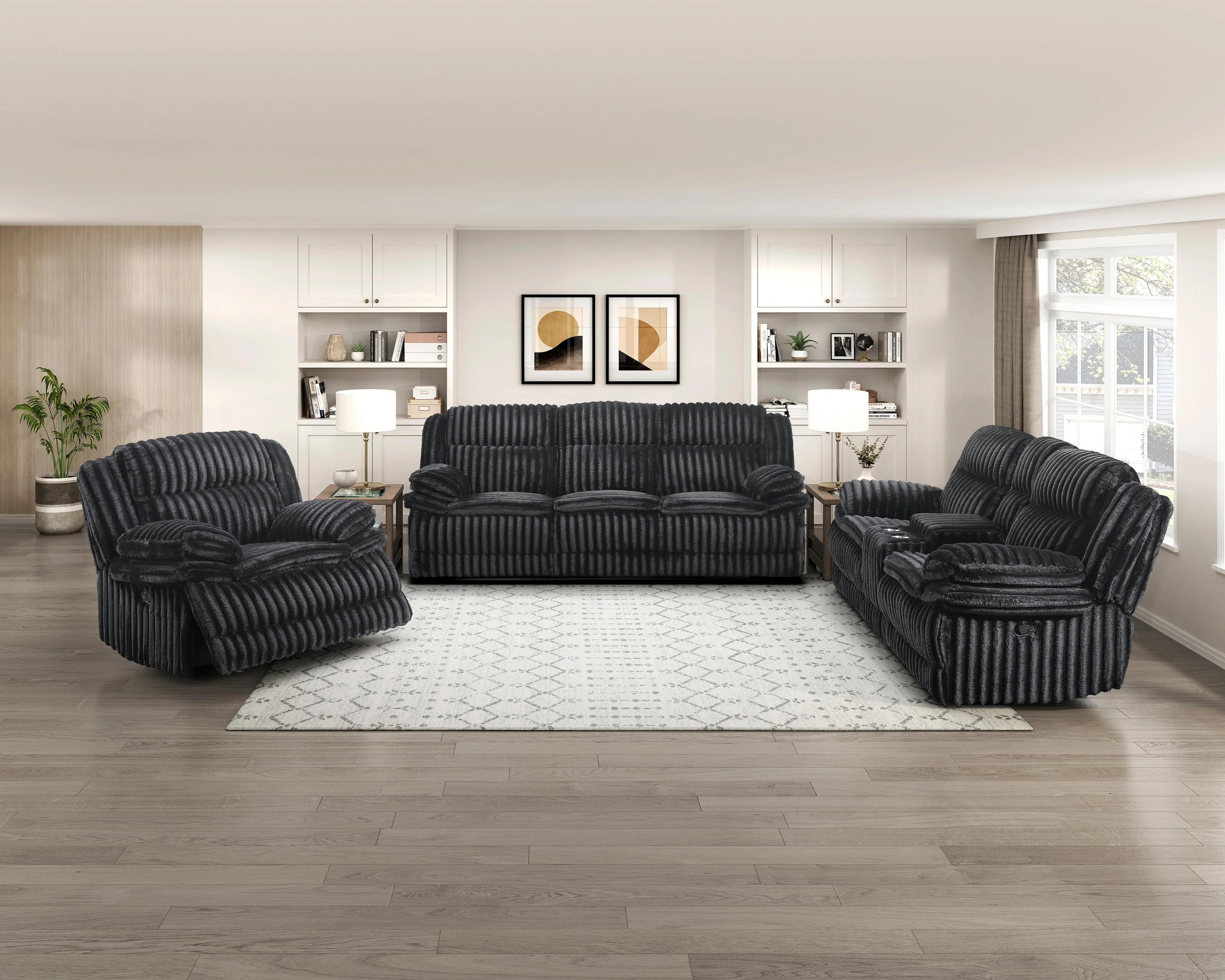 Goodland Black Double Reclining Sofa - Image 9