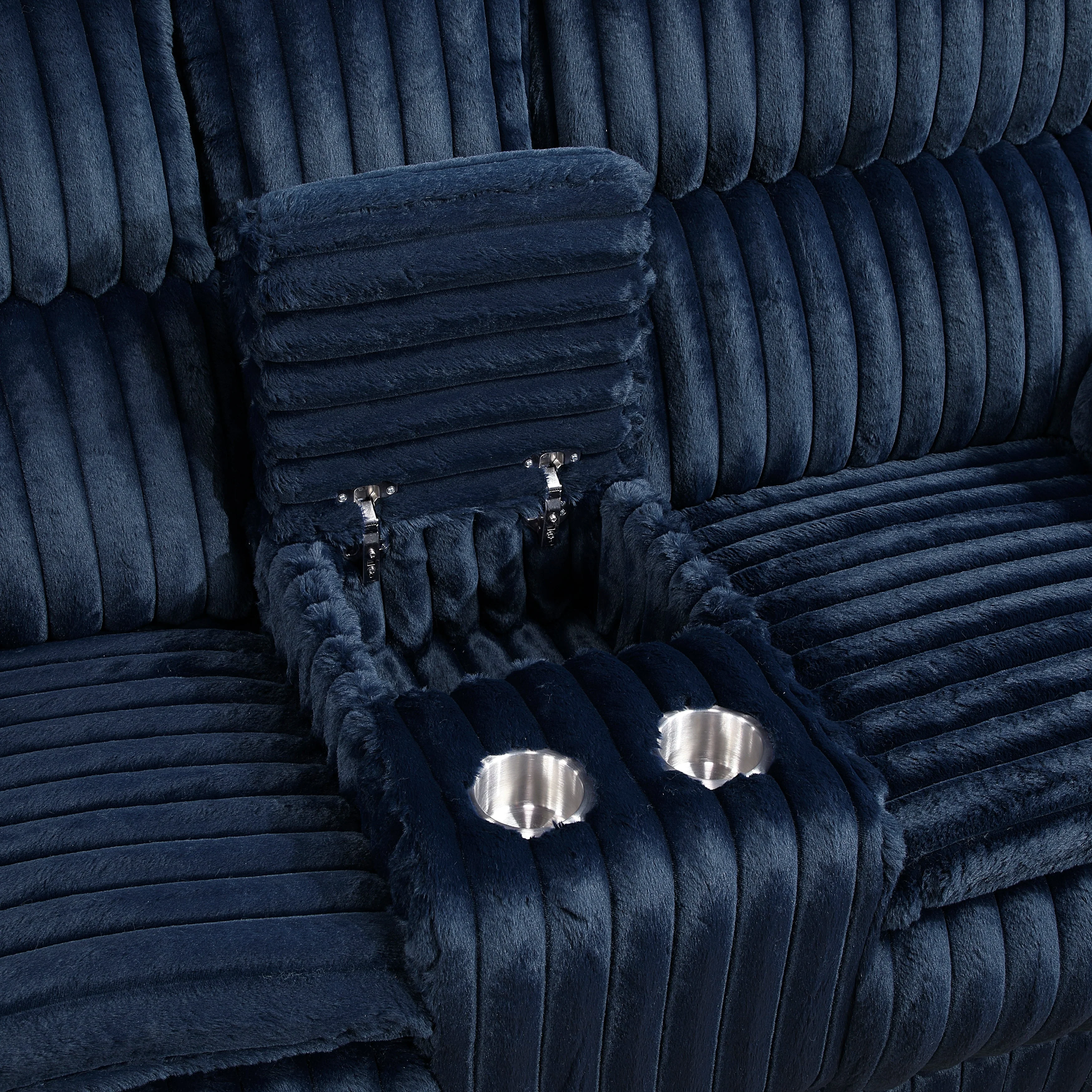 Goodland Blue Double Reclining Living Room Set - Image 11