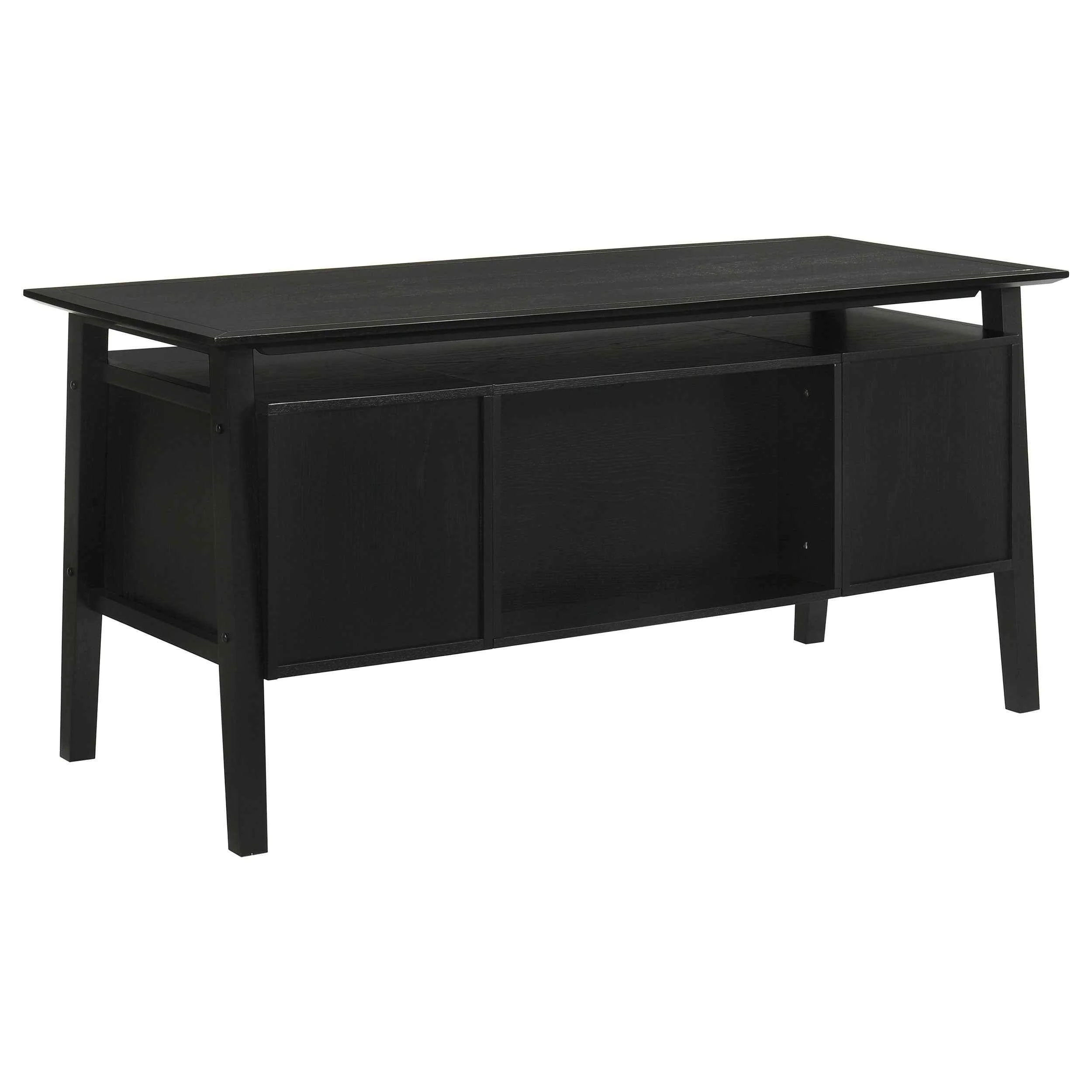 Goodson Black 64-inch 4-Drawer Double Pedestal Computer Desk - Image 8