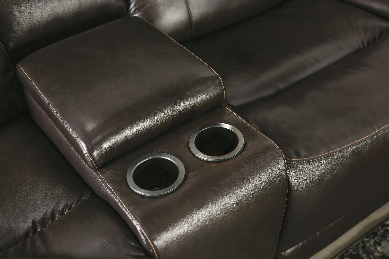 Gorgius Espresso Leather Modular Power Reclining Sectional - Image 5