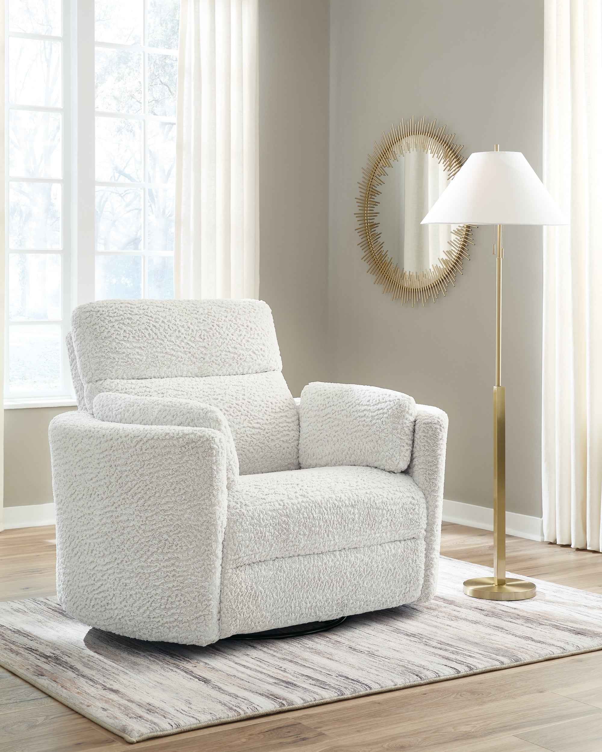 Gosaldo Silver Swivel Power Glider Recliner