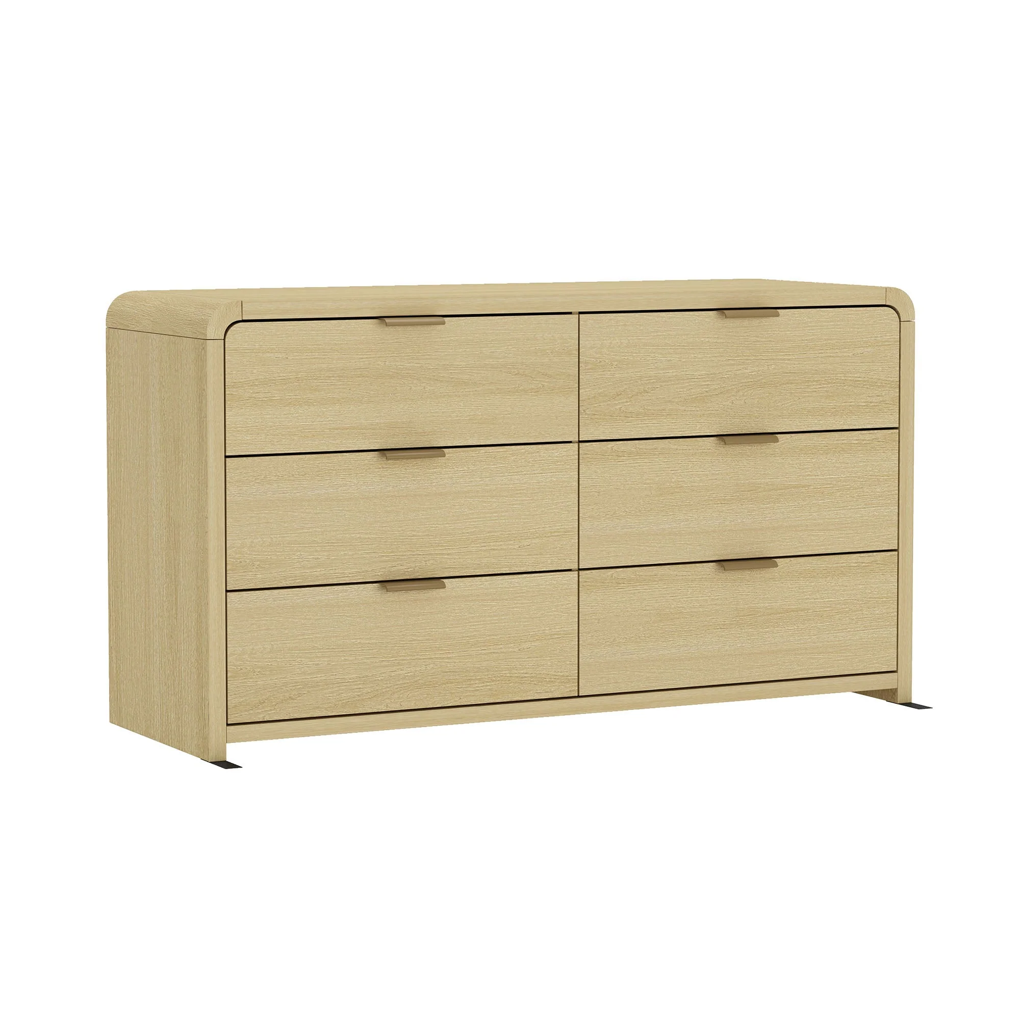 Grace 60" Double Dresser in Natural Oak and Gold - Image 6