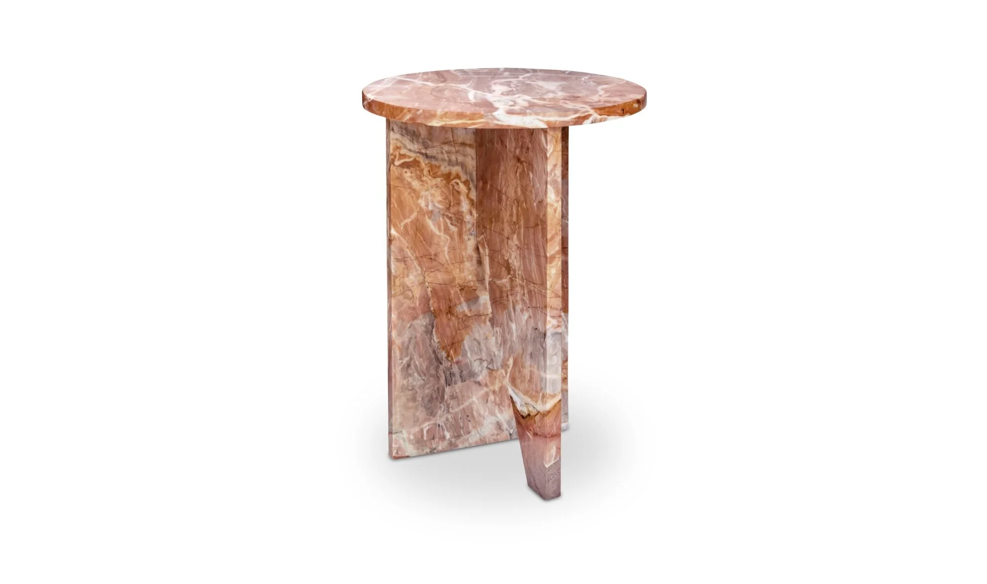 Grace Accent Table Orange Levante Marble