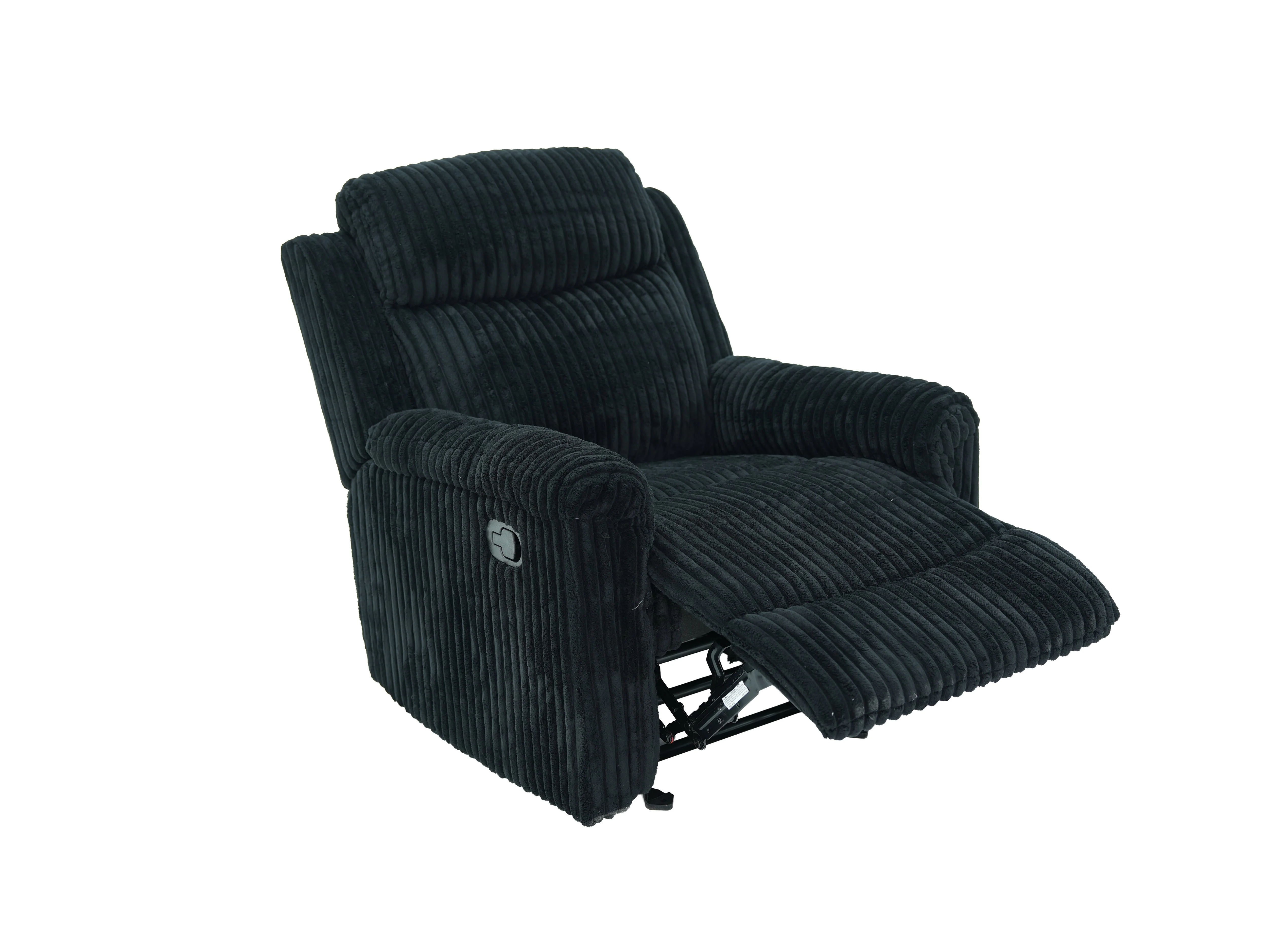 Grace Black Corduroy 3-Piece Reclining Set - Image 6