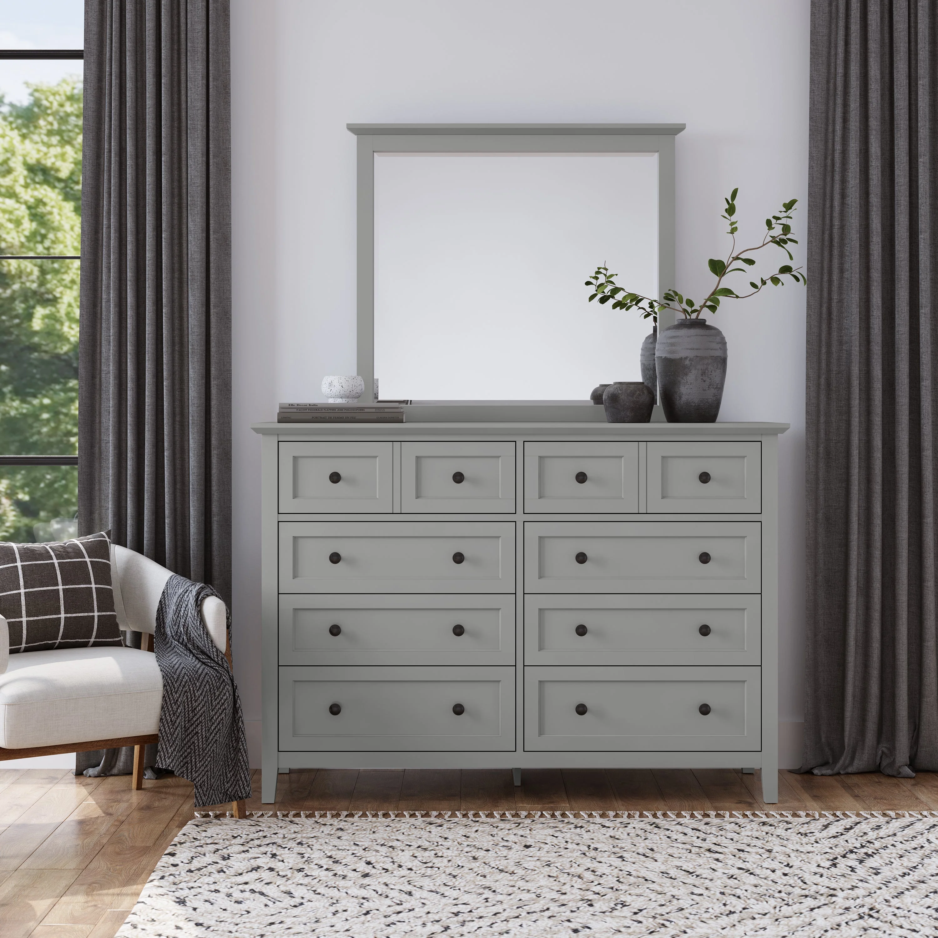 Grace Eight Drawer Dresser in Elephant Gray - Image 2