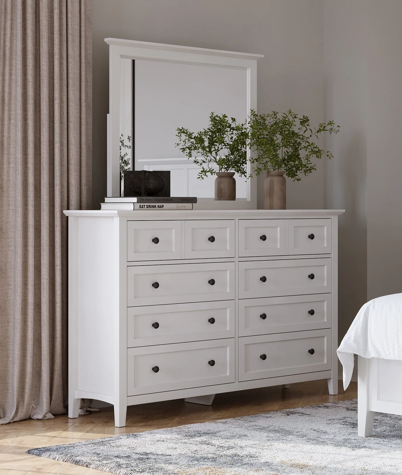 Grace Eight Drawer Dresser in Snowfall White - Image 7