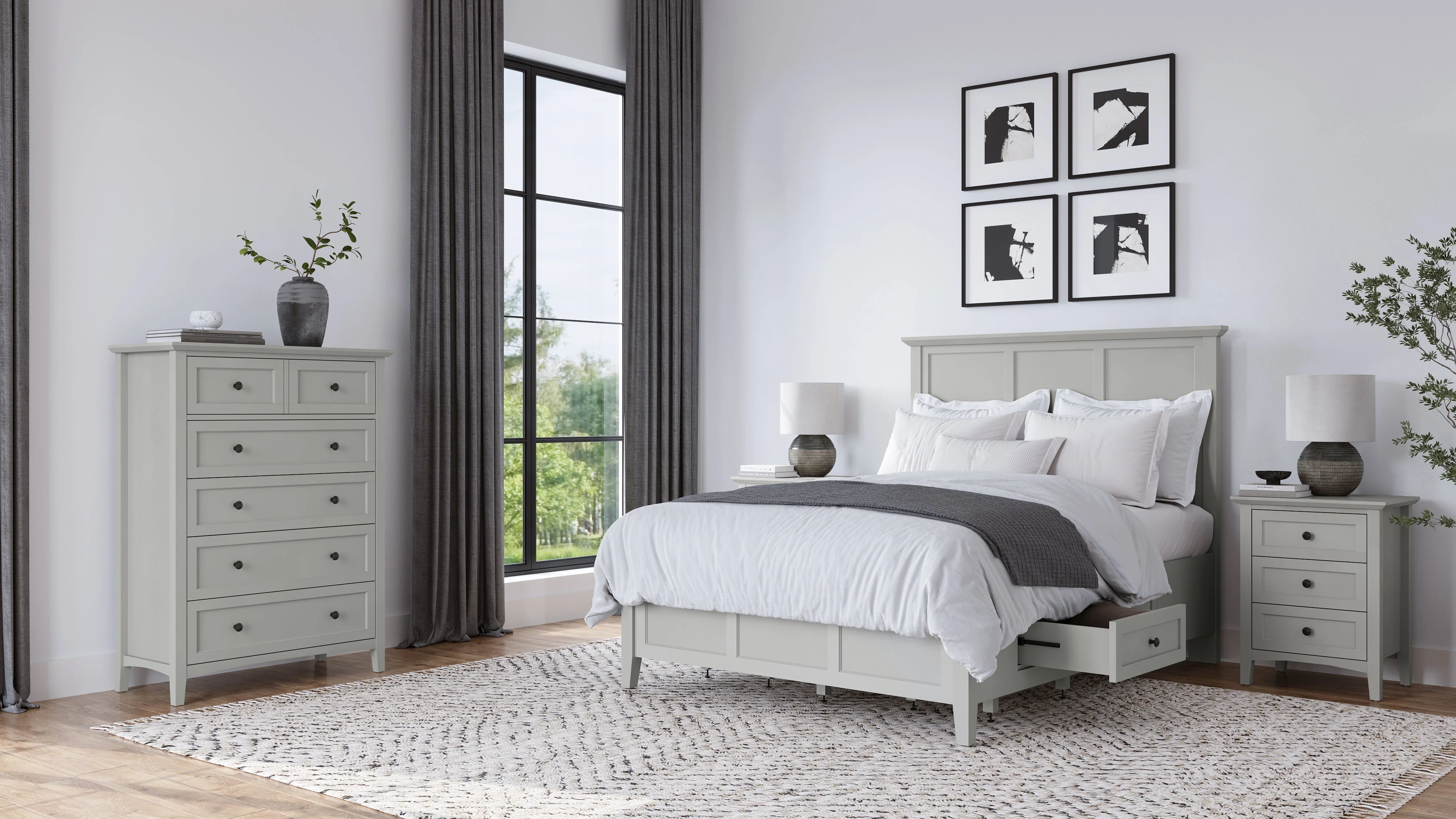 Grace Four Drawer California King Platform Storage Bed in Elephant Gray - Image 10