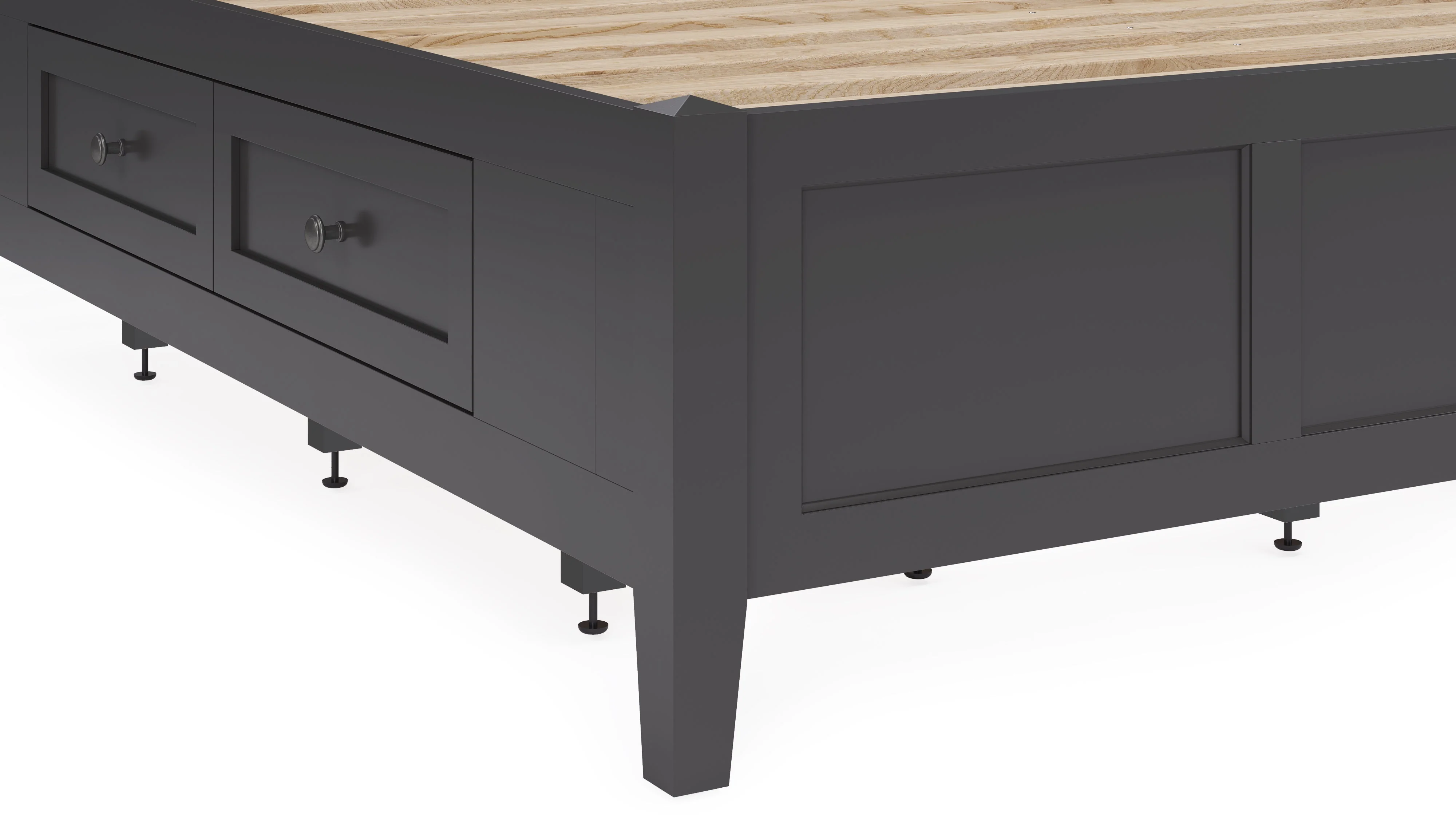 Grace Four Drawer California King Platform Storage Bed in Raven Black - Image 10