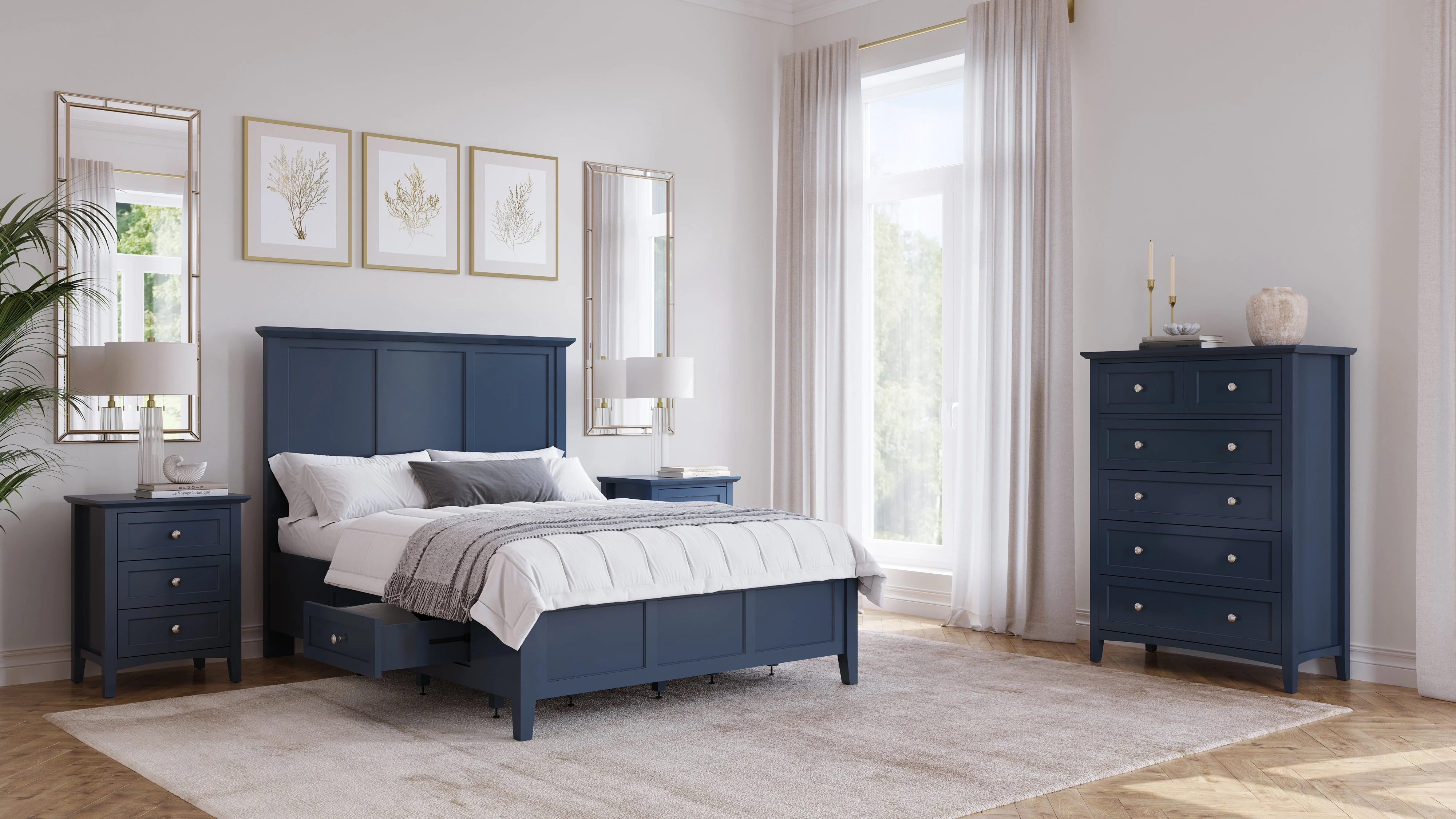 Grace Four Drawer Eastern King Platform Storage Bed in Blueberry - Image 9