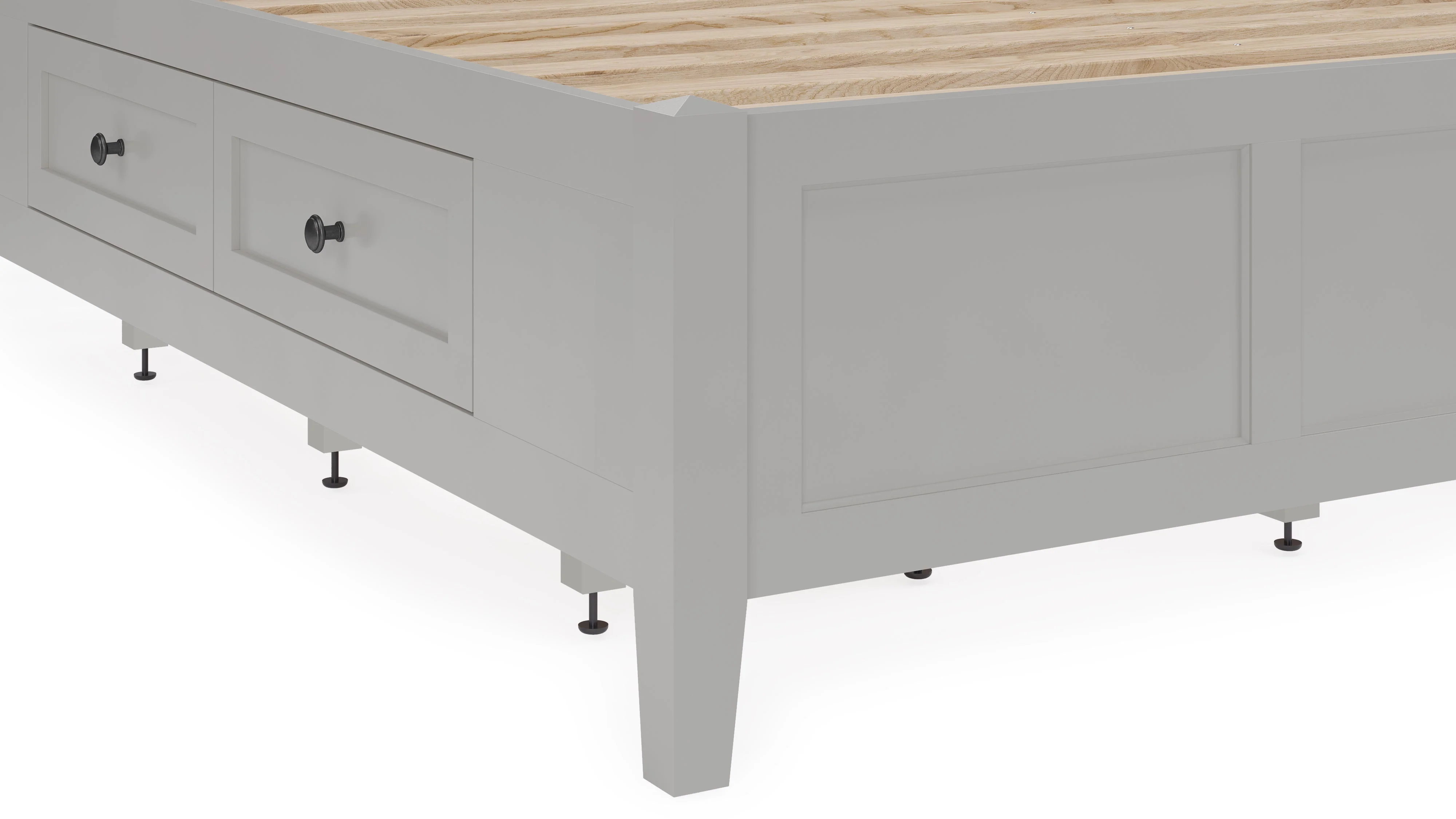 Grace Four Drawer Full Platform Storage Bed in Elephant Gray - Image 5
