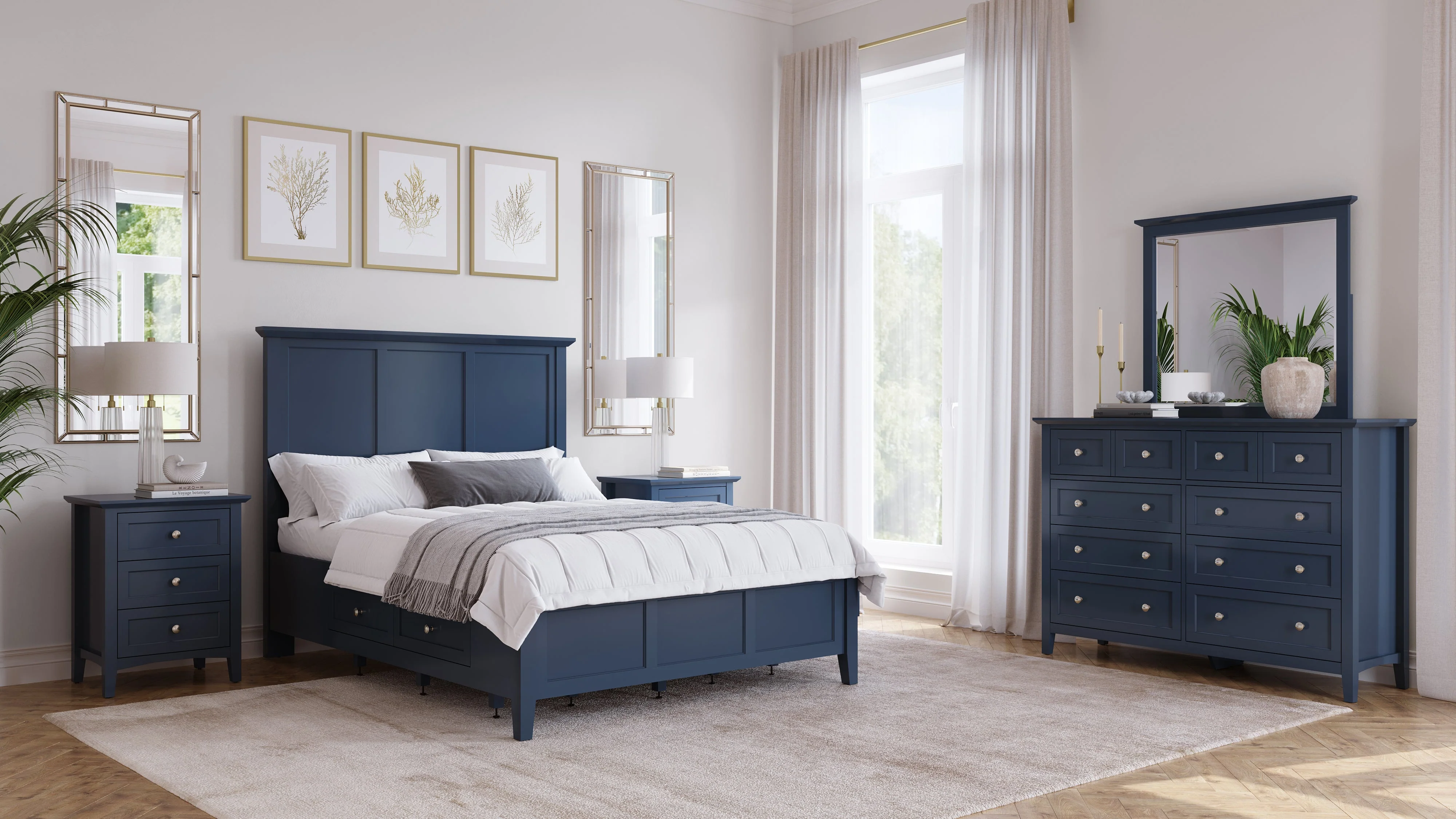 Grace Three Drawer Nightstand in Blueberry - Image 9