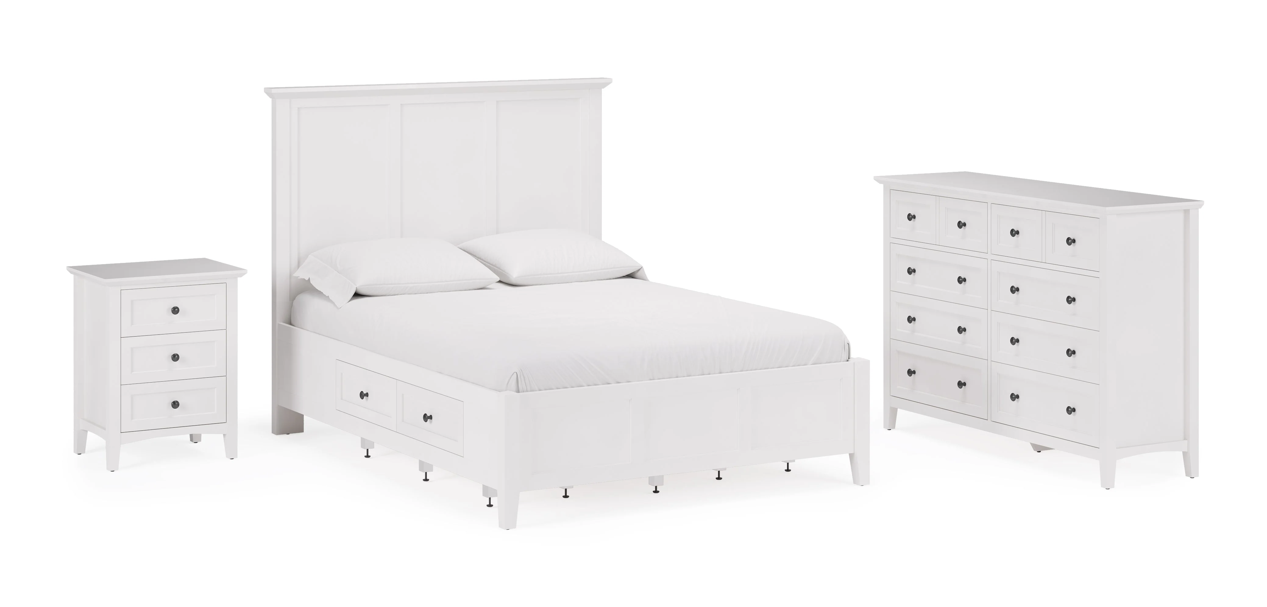 Grace Three Drawer Nightstand in Snowfall White - Image 9