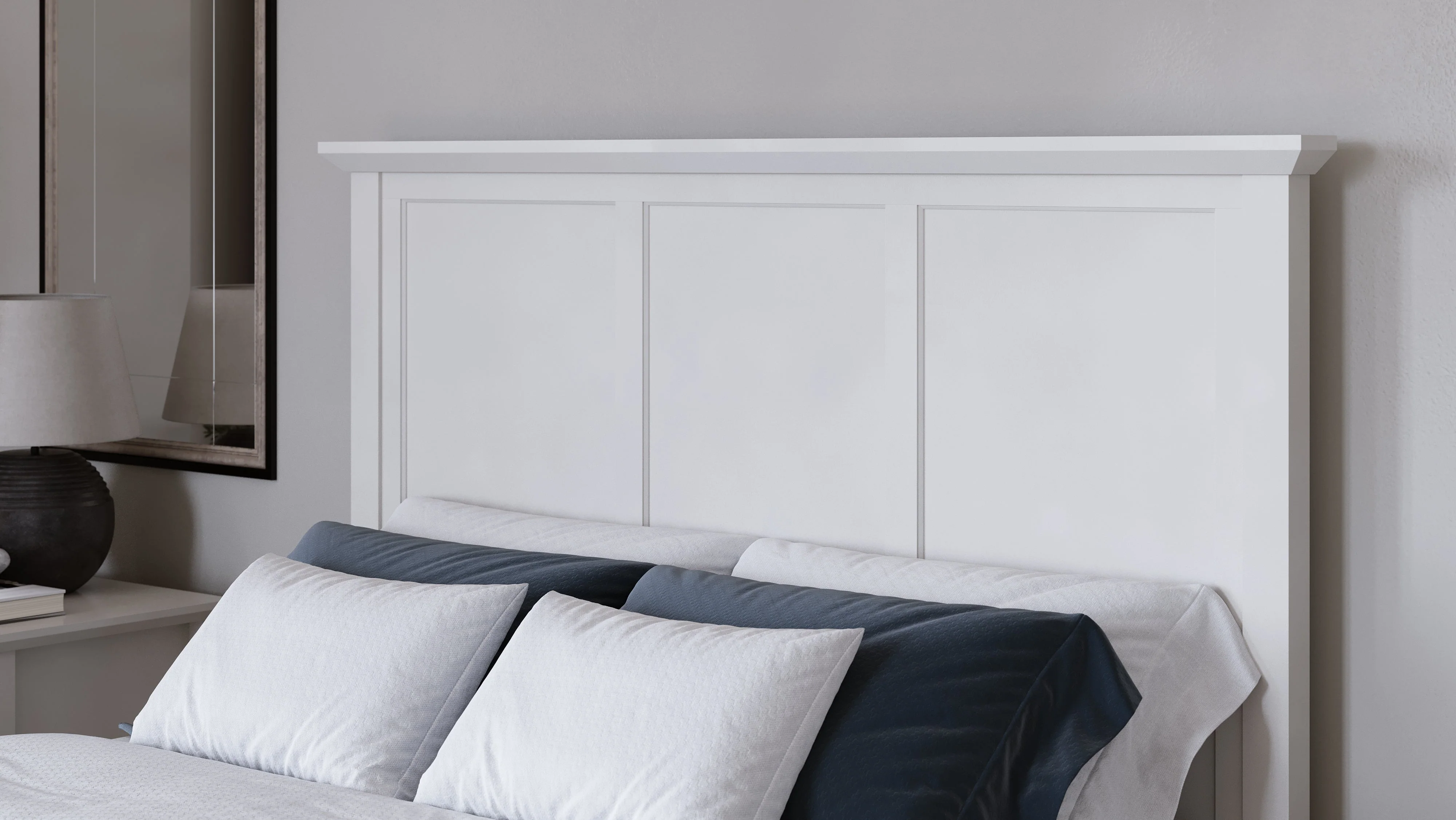 Grace Three Full Panel Bed in Snowfall White - Image 11