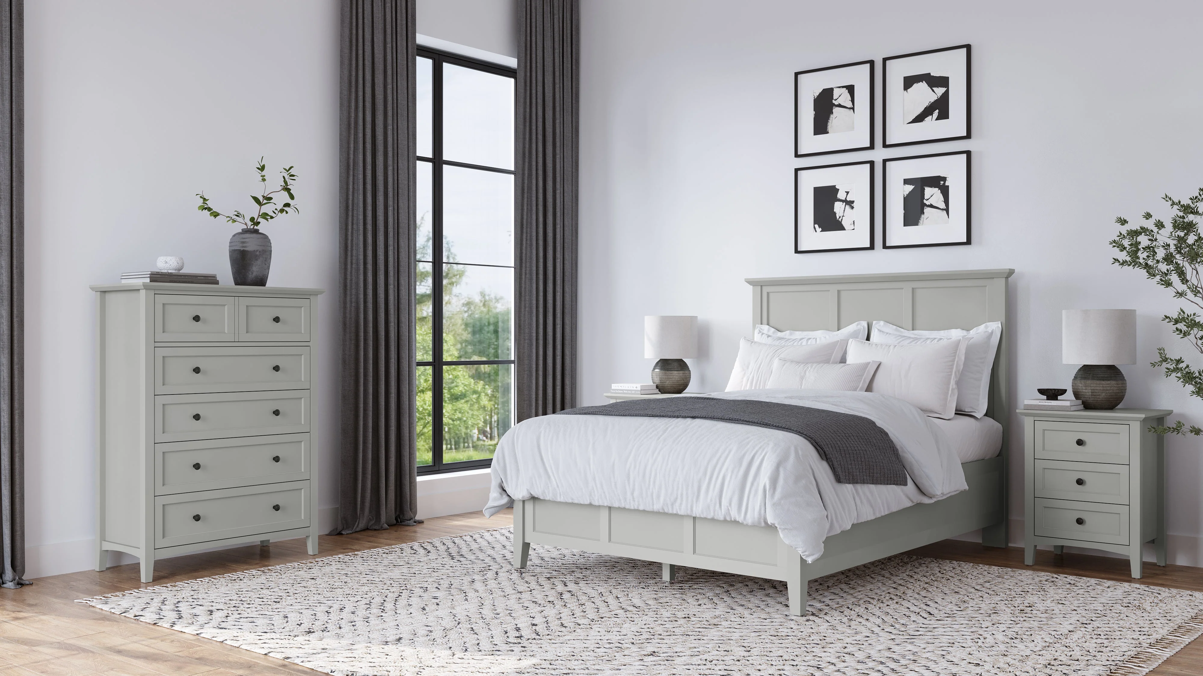 Grace Three Queen Panel Bed in Elephant Grey - Image 10