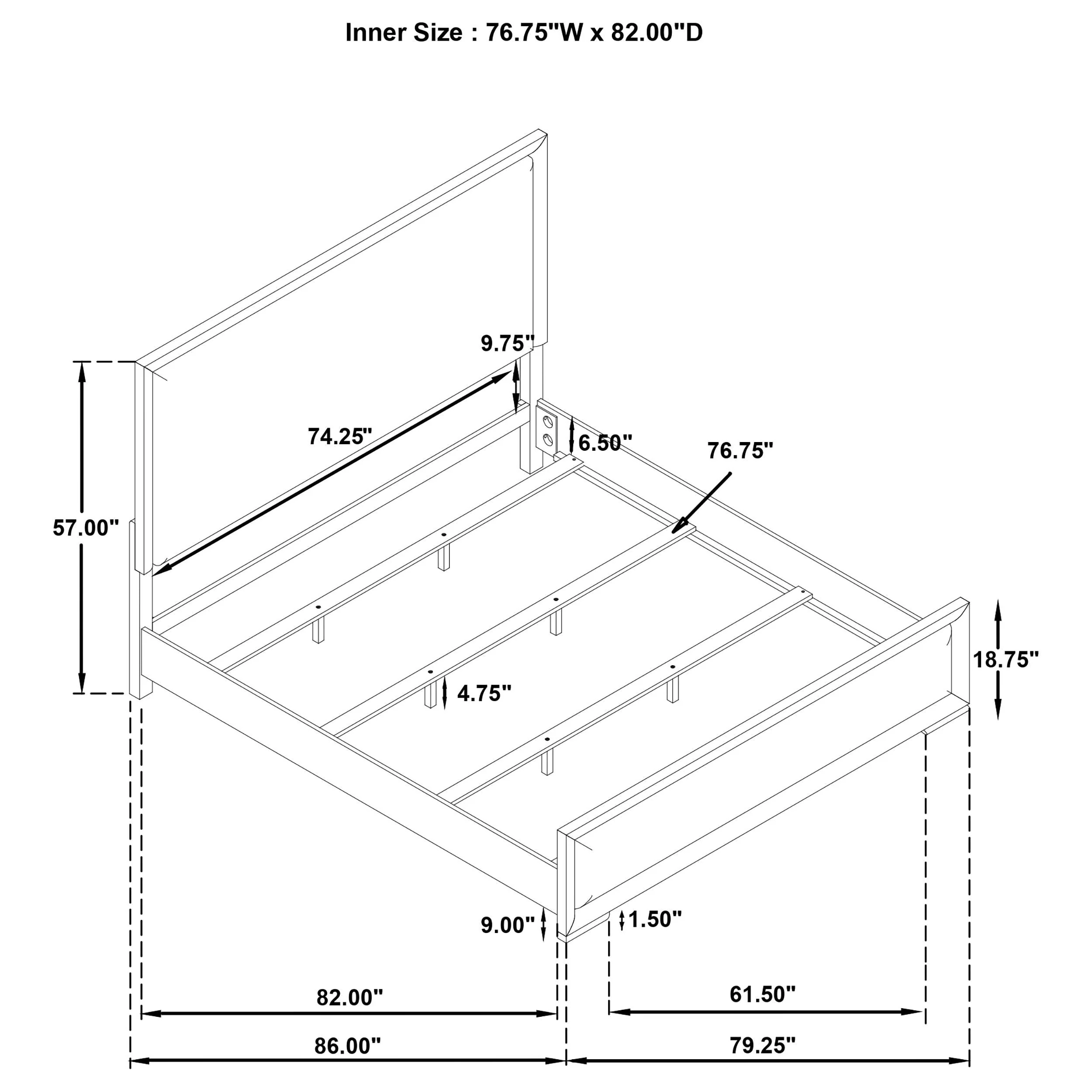 Gracemont Gray and White 57-inch Eastern King Panel Bed - Image 11