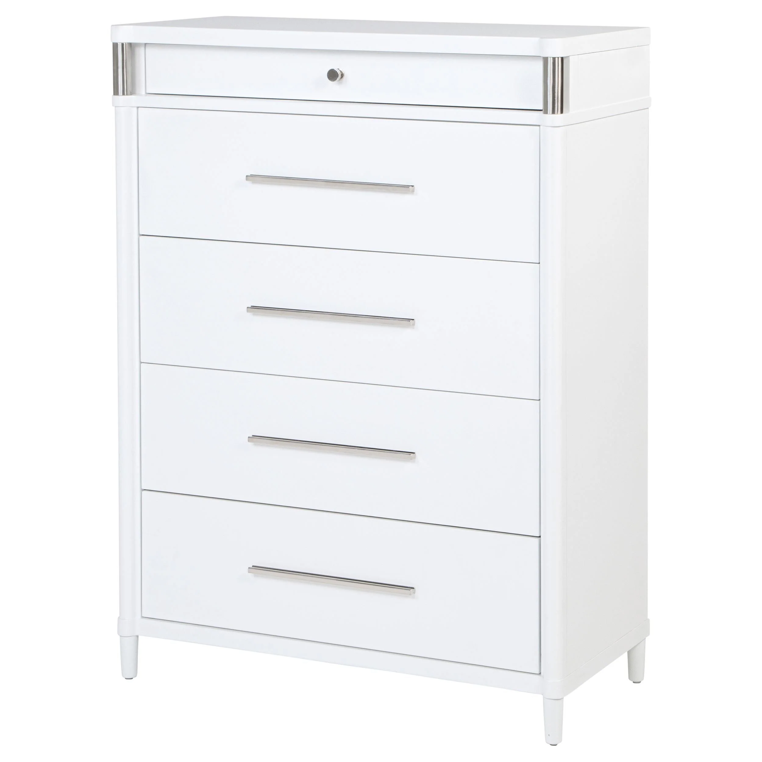 Gracemont White 5-Drawer Bedroom Chest of Drawers - Image 4