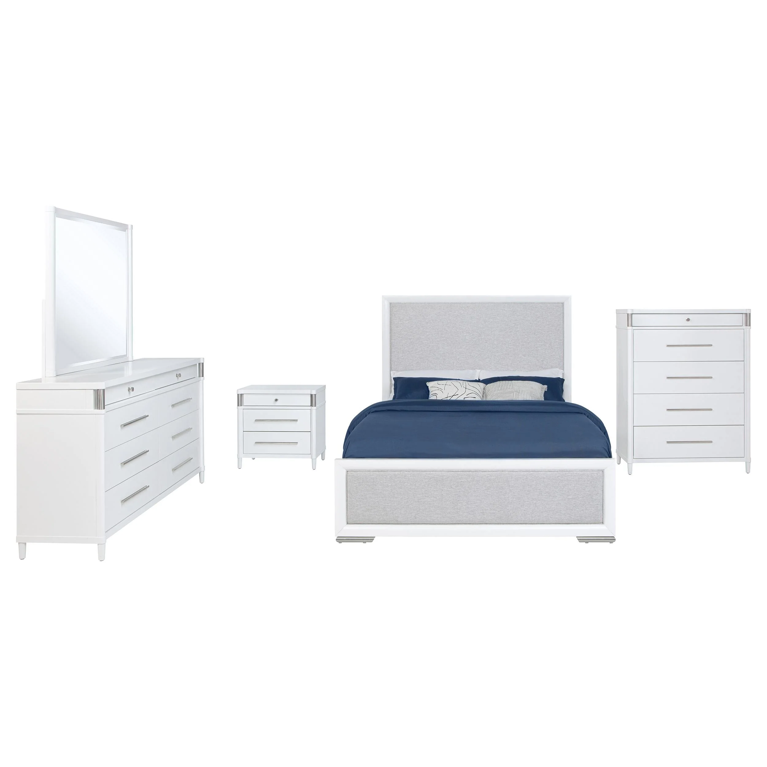 Gracemont White 5-Piece Eastern King Bedroom Set - Image 2