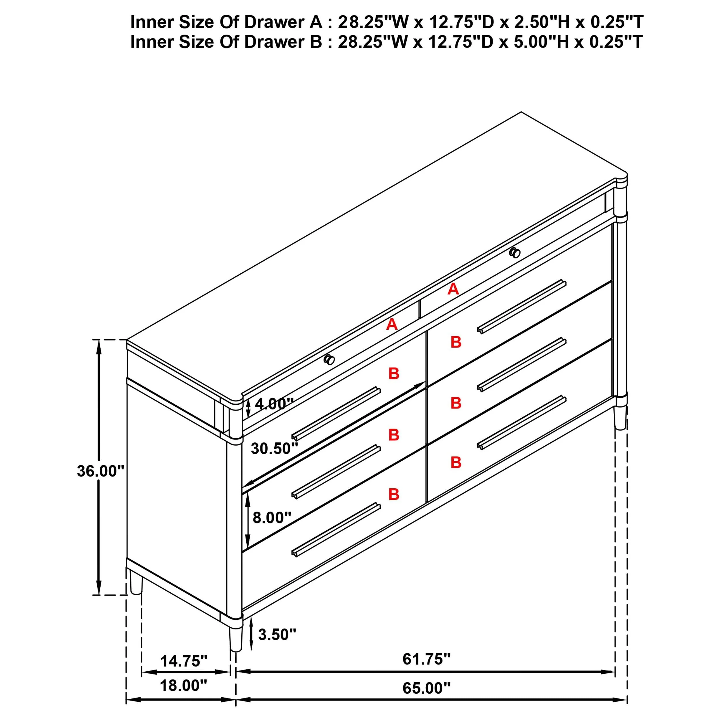 Gracemont White 8-Drawer Bedroom Dresser Cabinet - Image 14