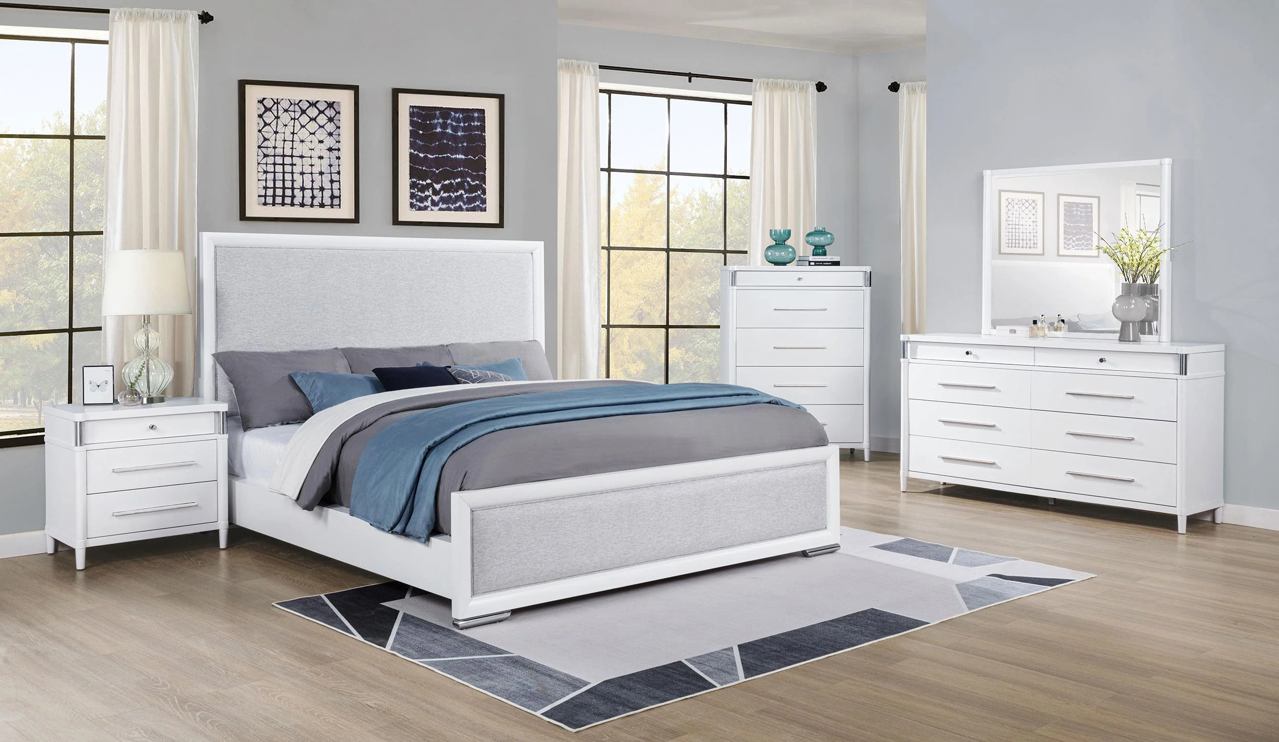 Gracemont White 8-Drawer Bedroom Dresser Cabinet - Image 15