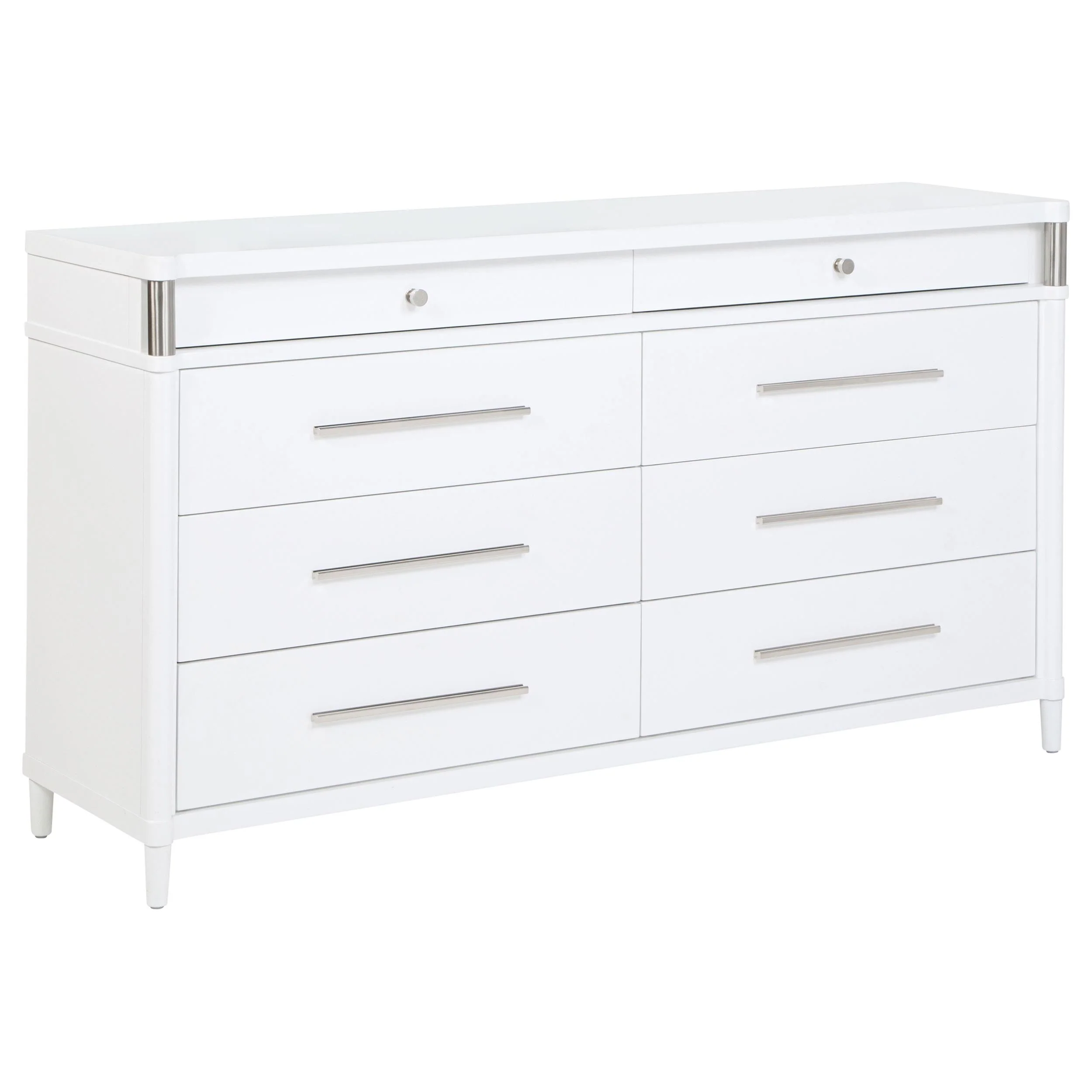 Gracemont White 8-Drawer Bedroom Dresser Cabinet - Image 2