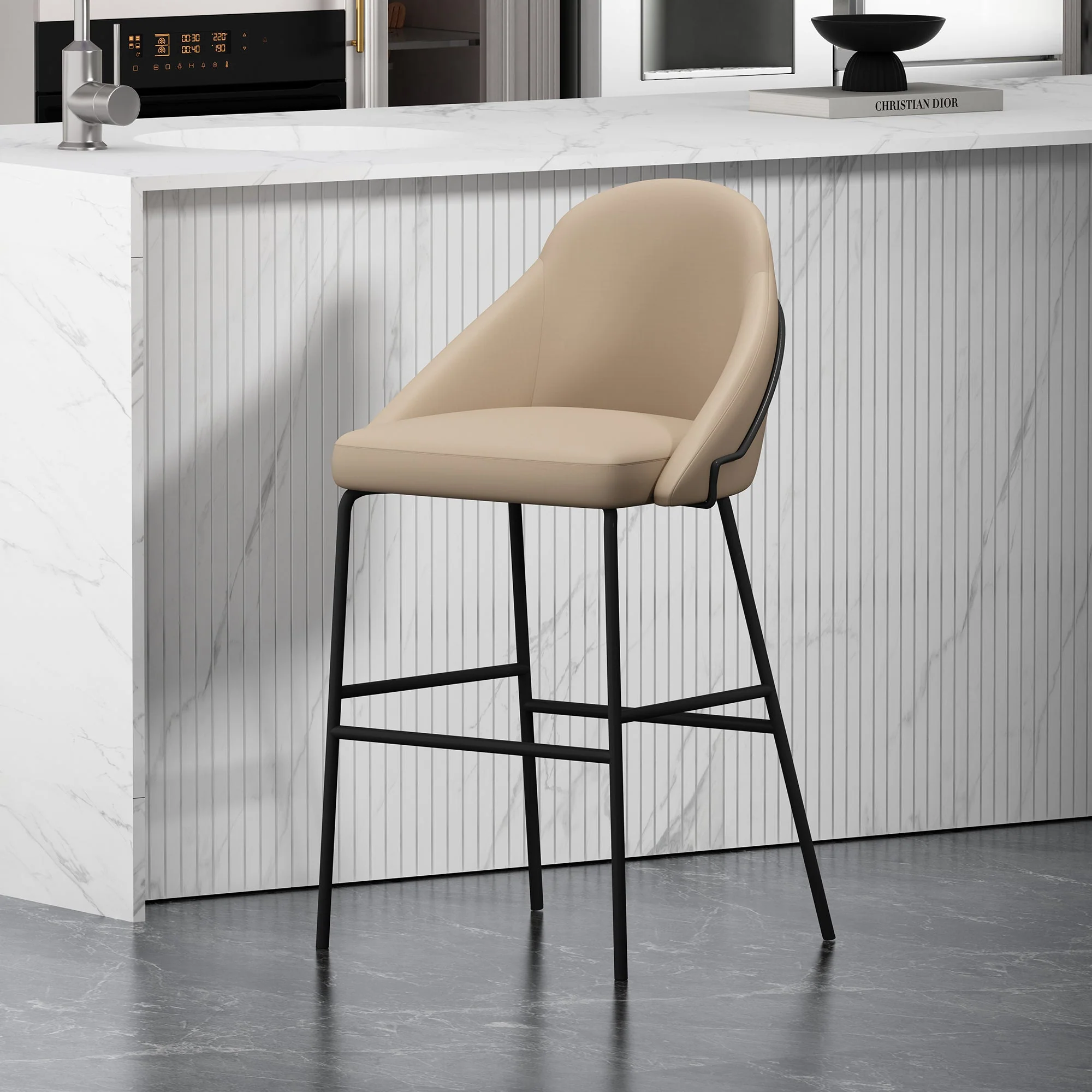 Gracie Barstool in Tan and Black - Image 2