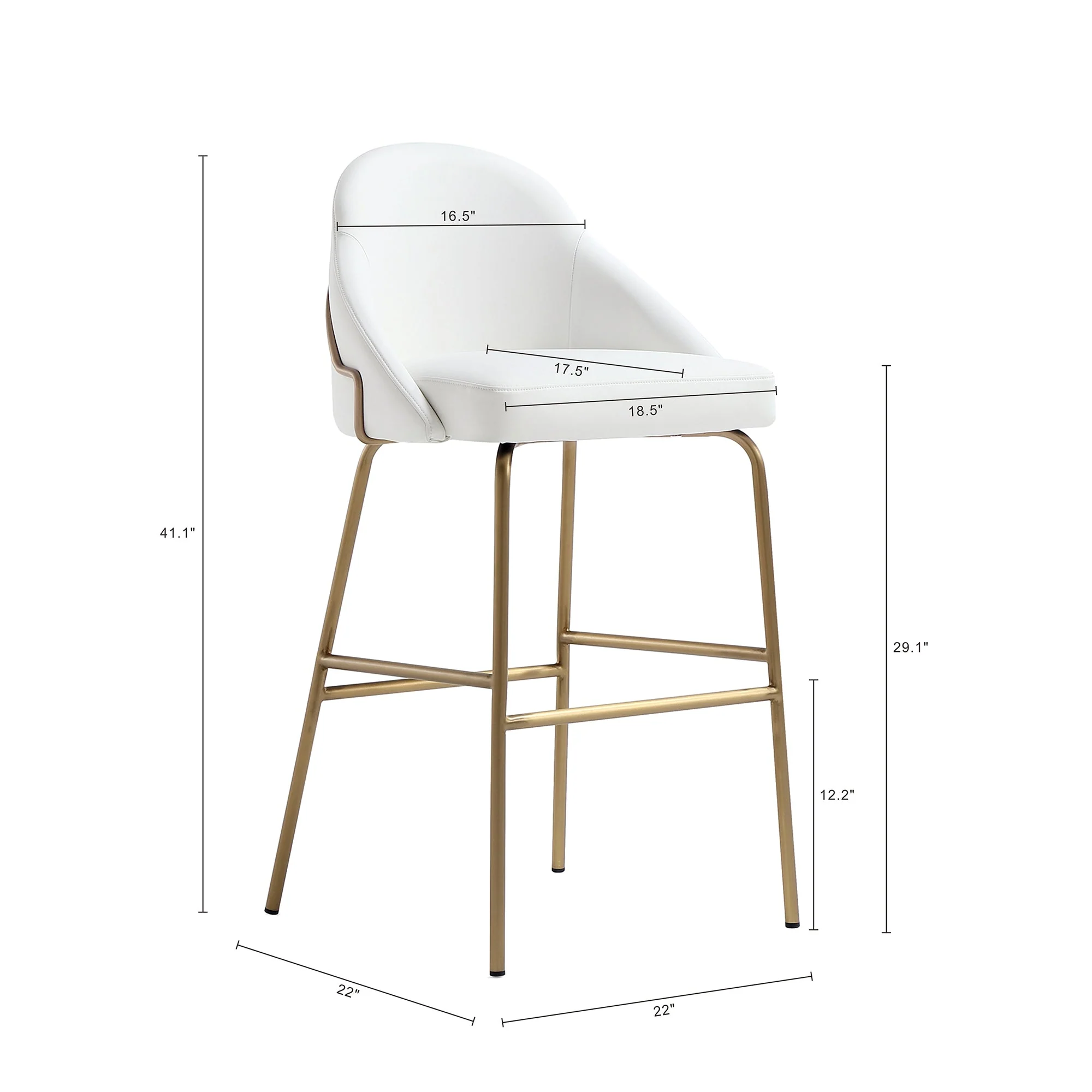 Gracie Barstool in White and Gold (set of 3) - Image 3