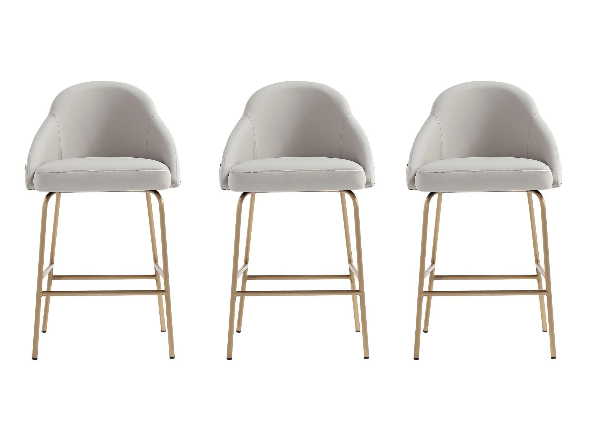 Gracie Counter Stool in Stone and Gold (set of 3)