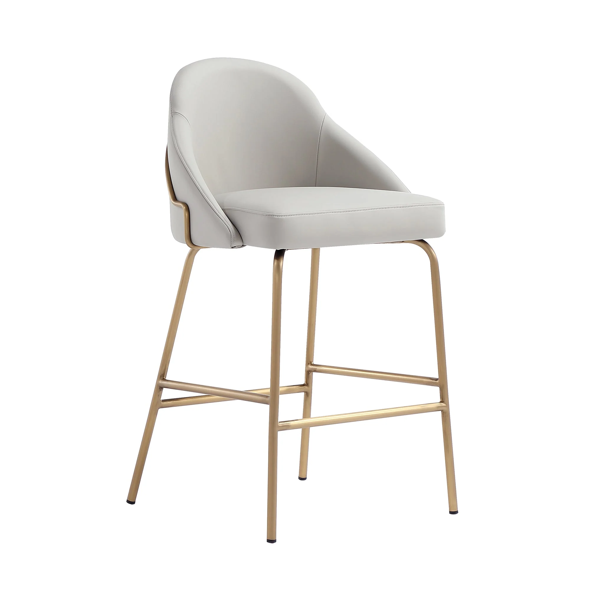 Gracie Counter Stool in Stone and Gold (set of 3) - Image 6
