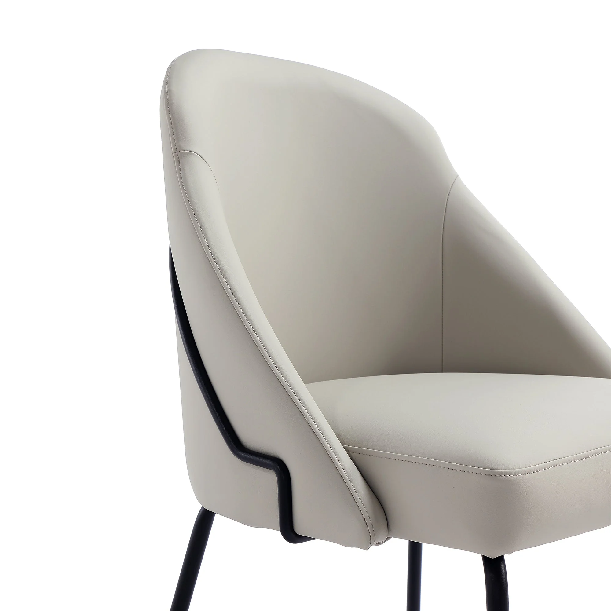 Gracie Dining Chair in Stone and Black (set of 4) - Image 5