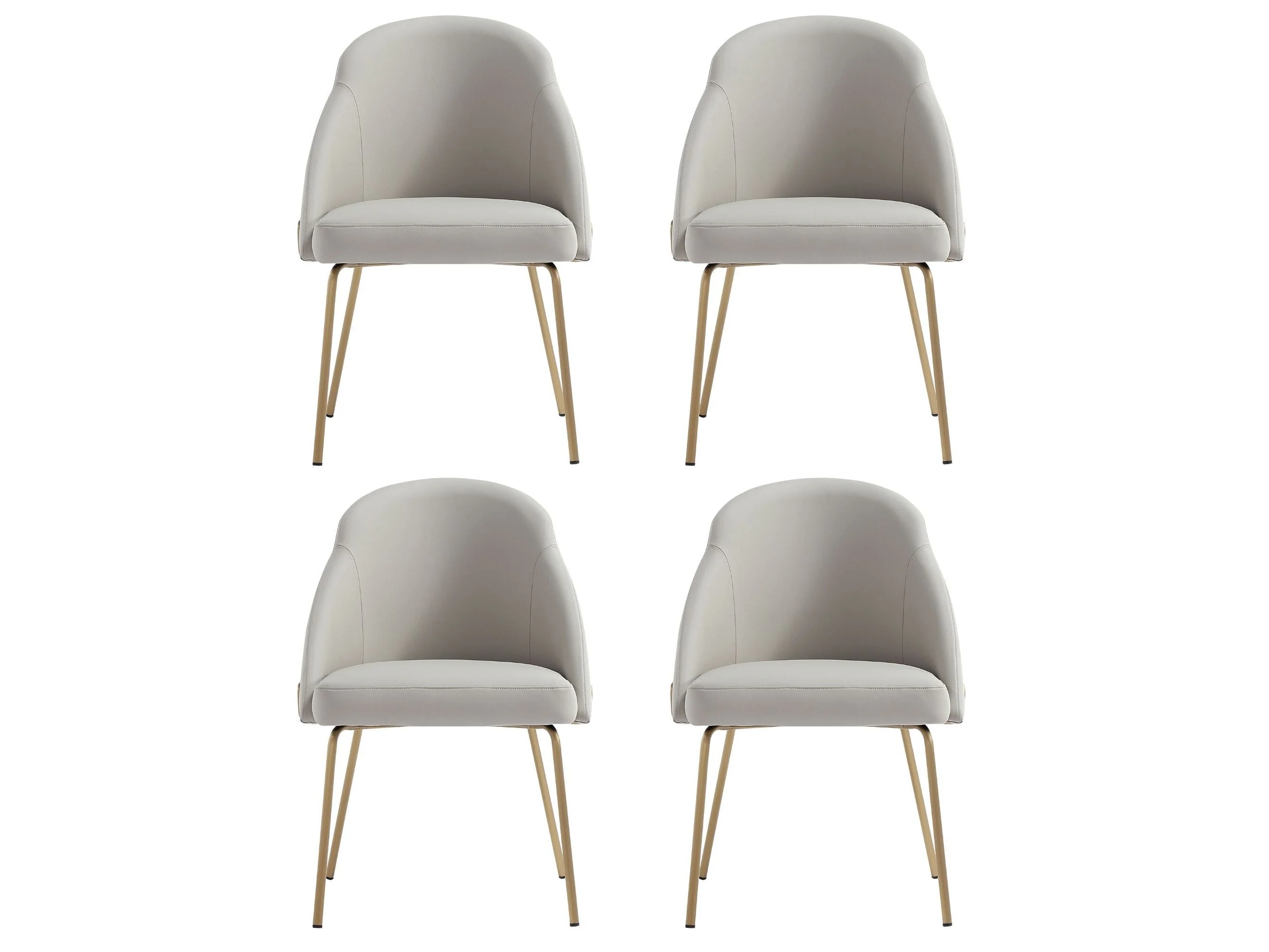 Gracie Dining Chair in Stone and Gold (set of 4)