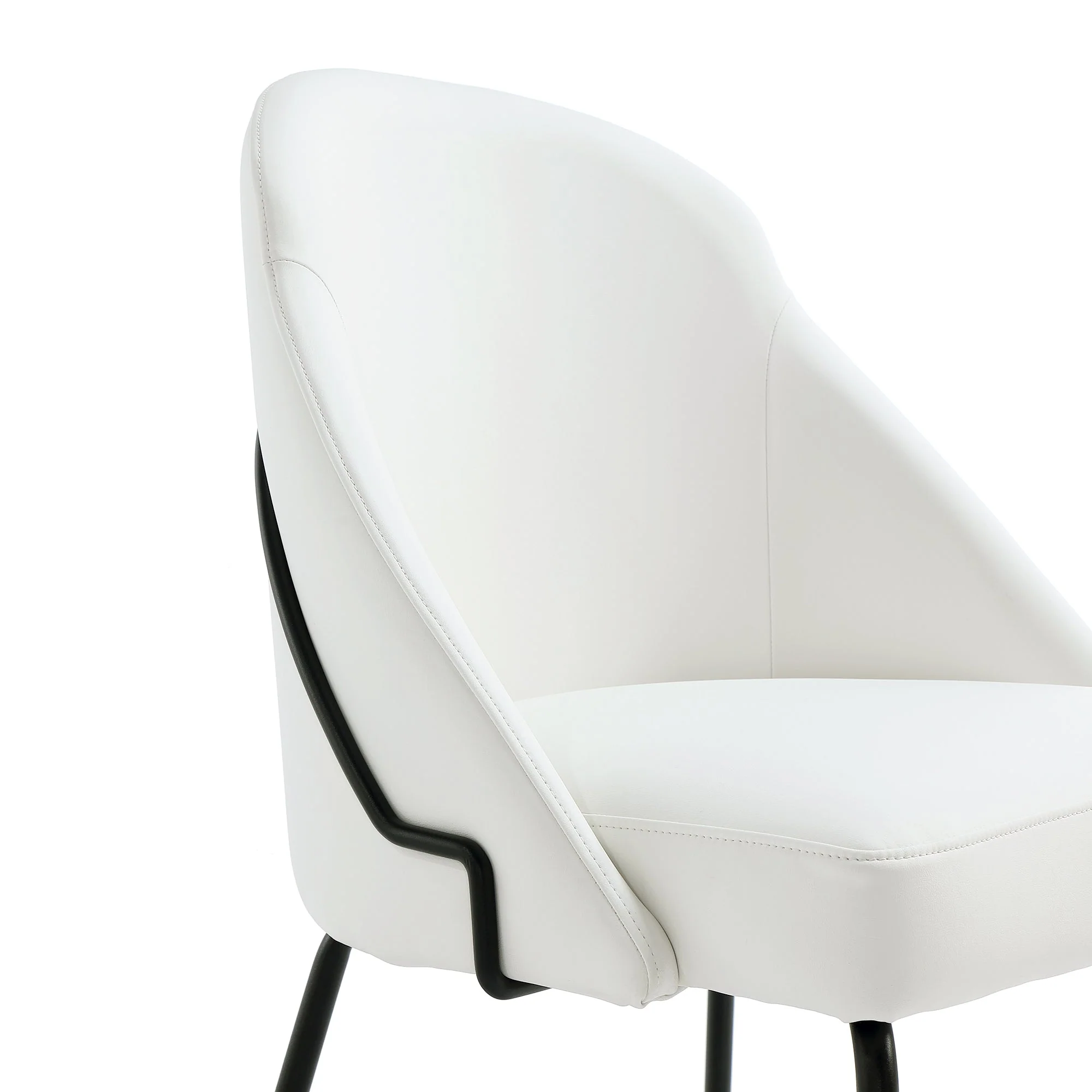 Gracie Dining Chair in White and Black (set of 4) - Image 5