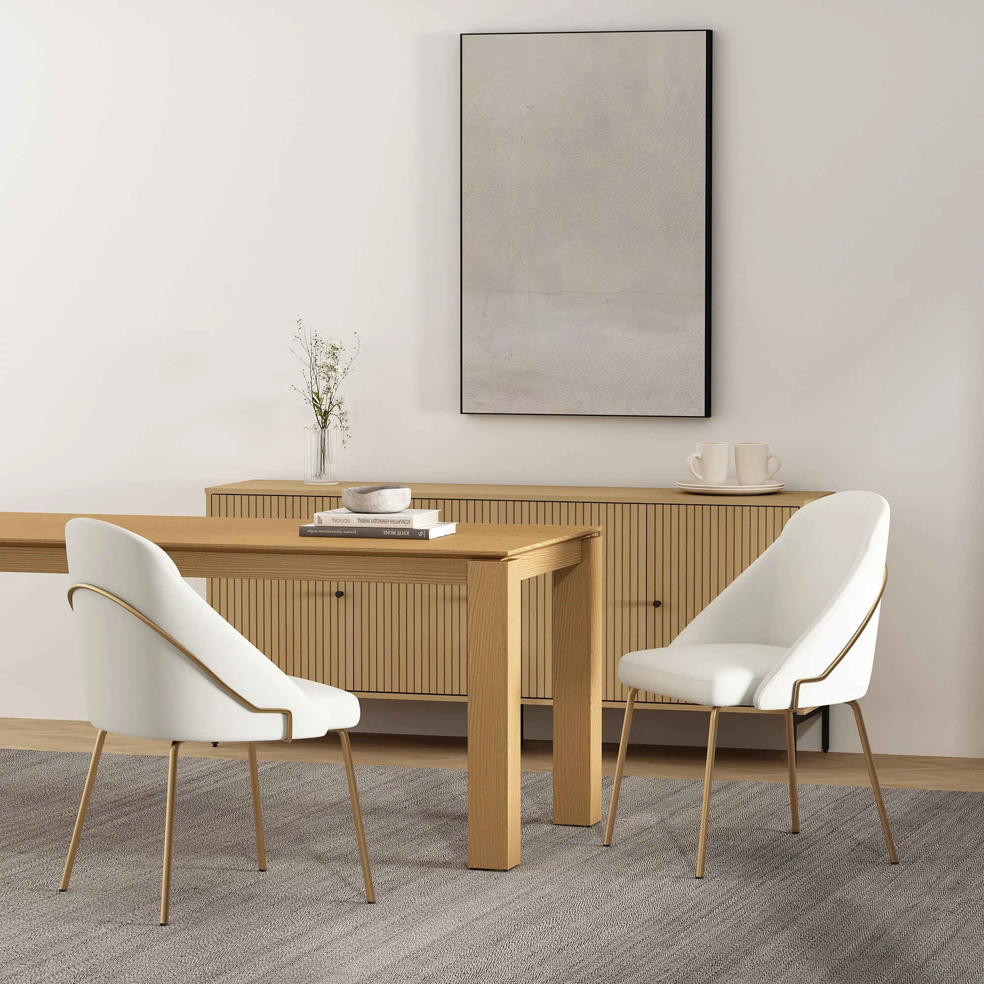 Gracie Dining Chair in White and Gold (set of 2) - Image 2