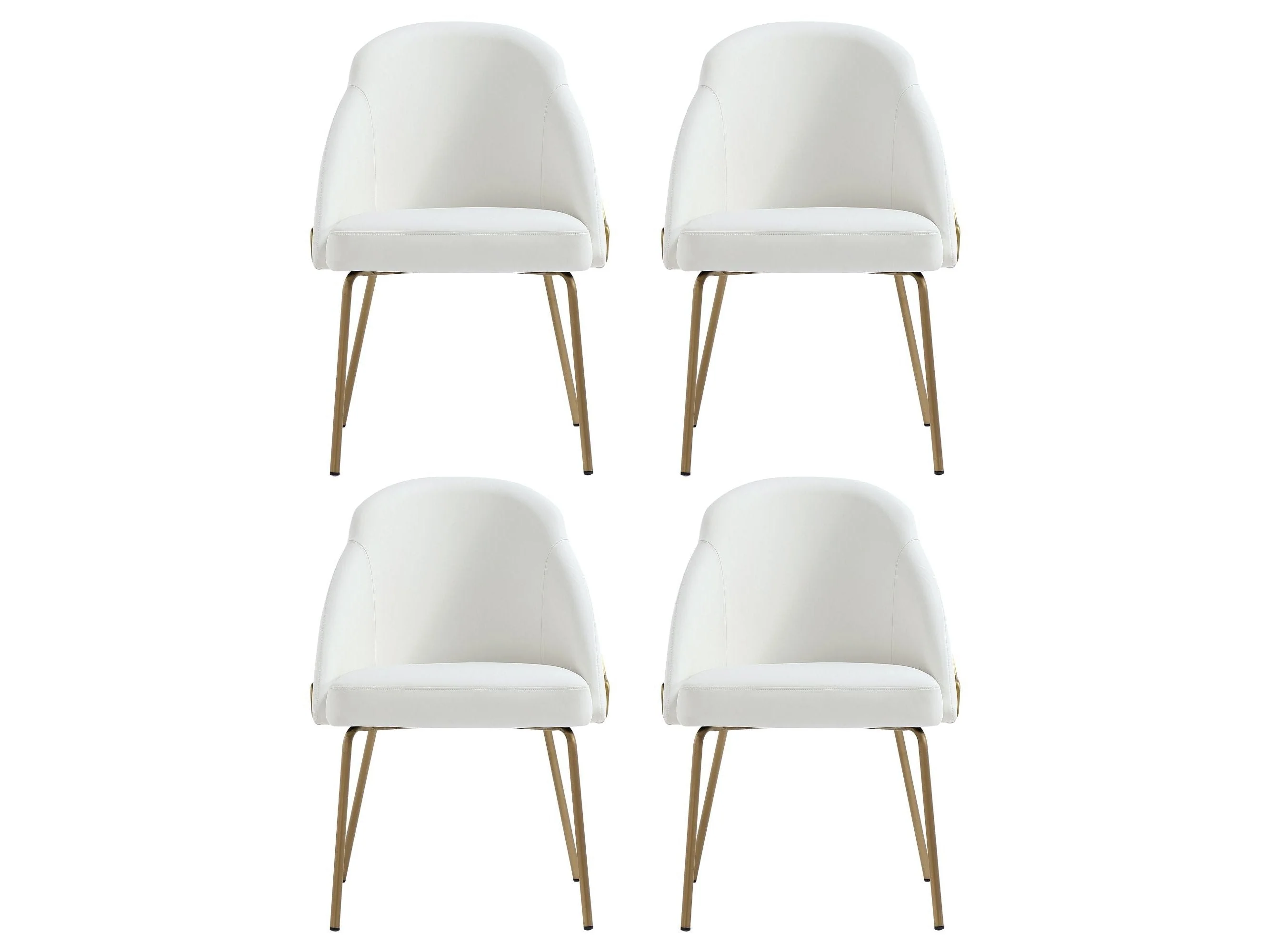 Gracie Dining Chair in White and Gold (set of 4)